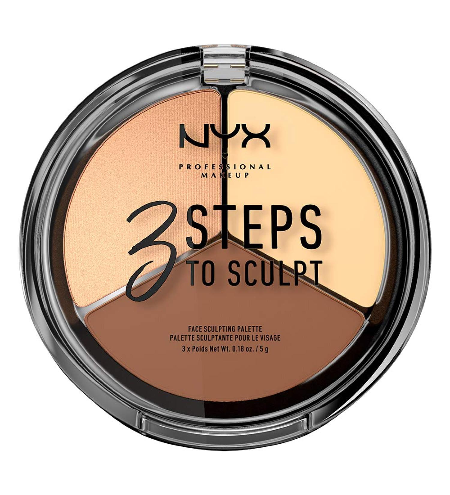NYX 3 Steps to Sculpt Face Contour Palette - Light | Professional Makeup - Buy Online on GoSupps.com