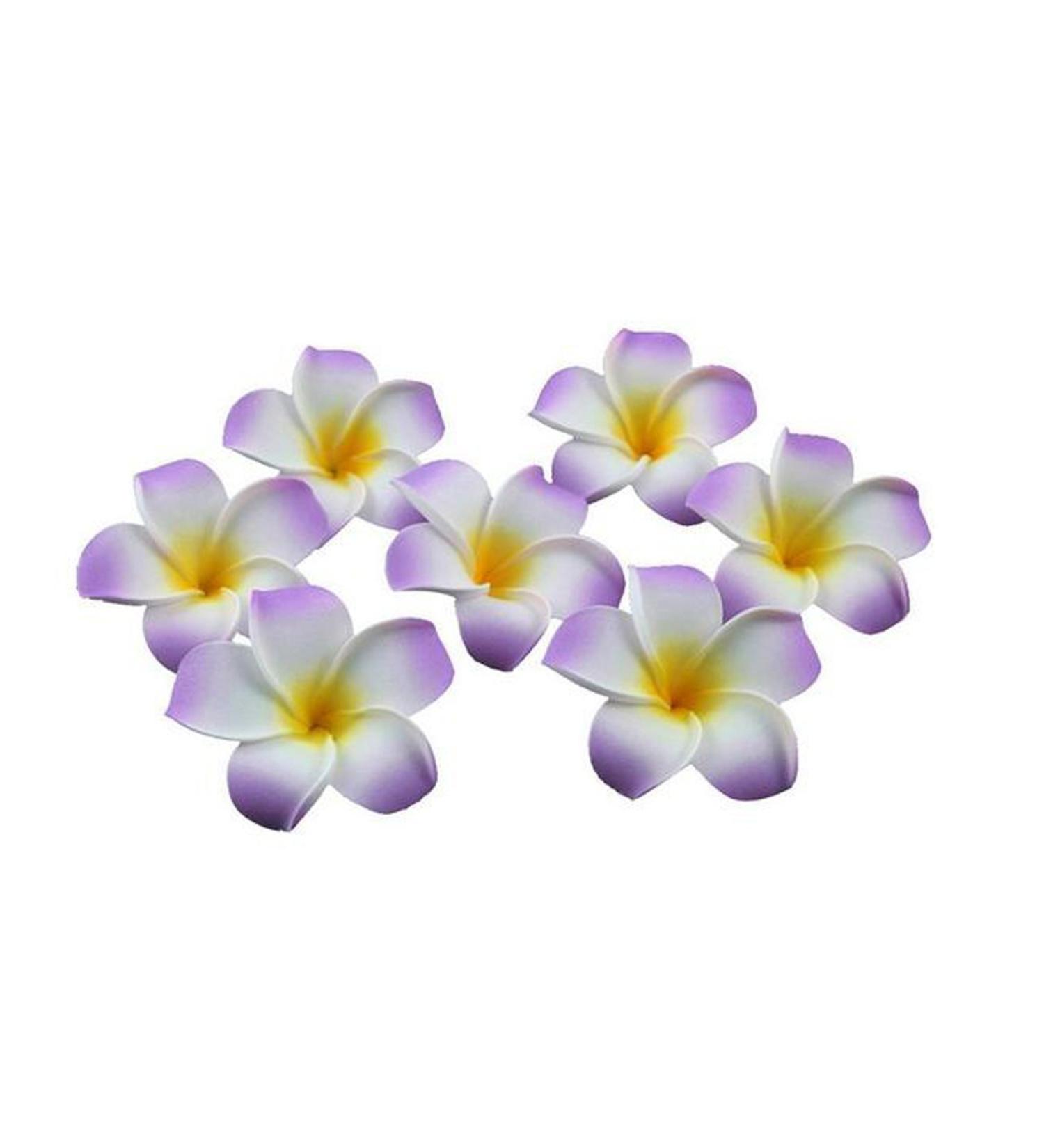 12 Pack Bohemia Style Foam Frangipani Flower Hair Clips - Perfect for Weddings Beach Vacations & Parties - Violet - Buy Online on GoSupps.com