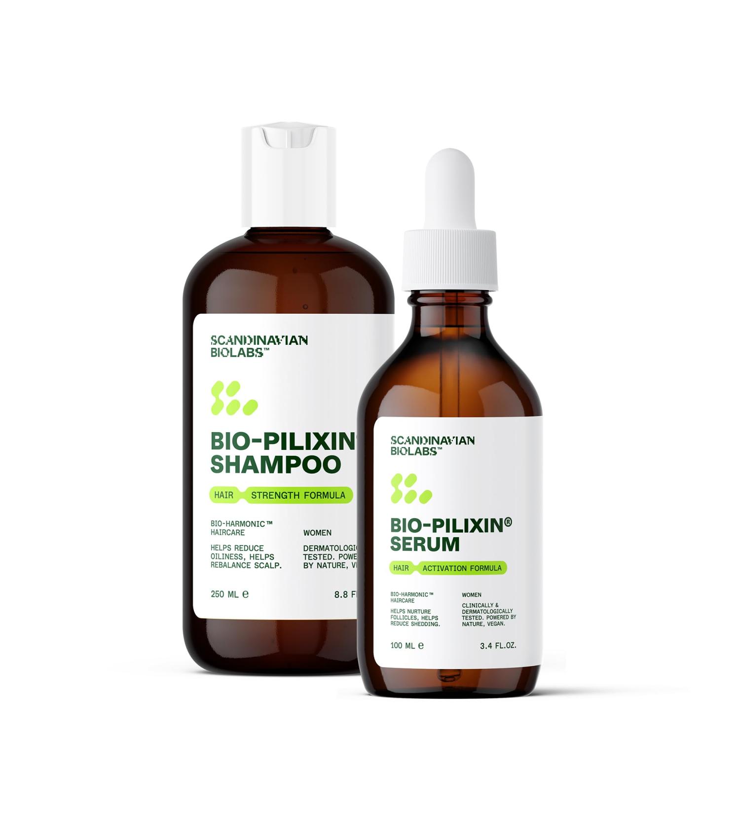 Scandinavian Biolabs Hair Strength Shampoo & Bio-Pilixin Serum for Women | Strengthen & Moisturize Hair with Gentle Clean Formula - International Shipping Available - Buy Online on GoSupps.com