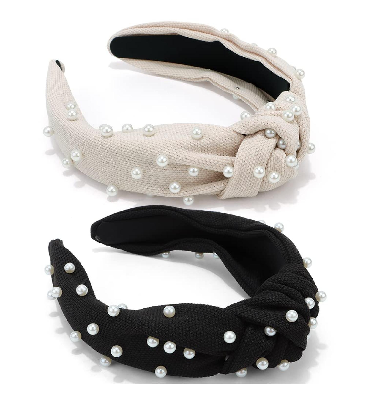 2 Pcs Atoden Pearl Knotted Headbands for Women - Stylish Beaded Hair Accessory - Buy Online on GoSupps.com