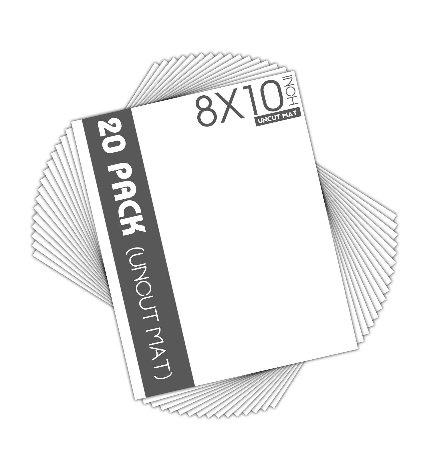 Mat Board Center 8x10 White Photo Mats - Pack of 20 Backing Boards for Frames & Prints - Buy Online on GoSupps.com