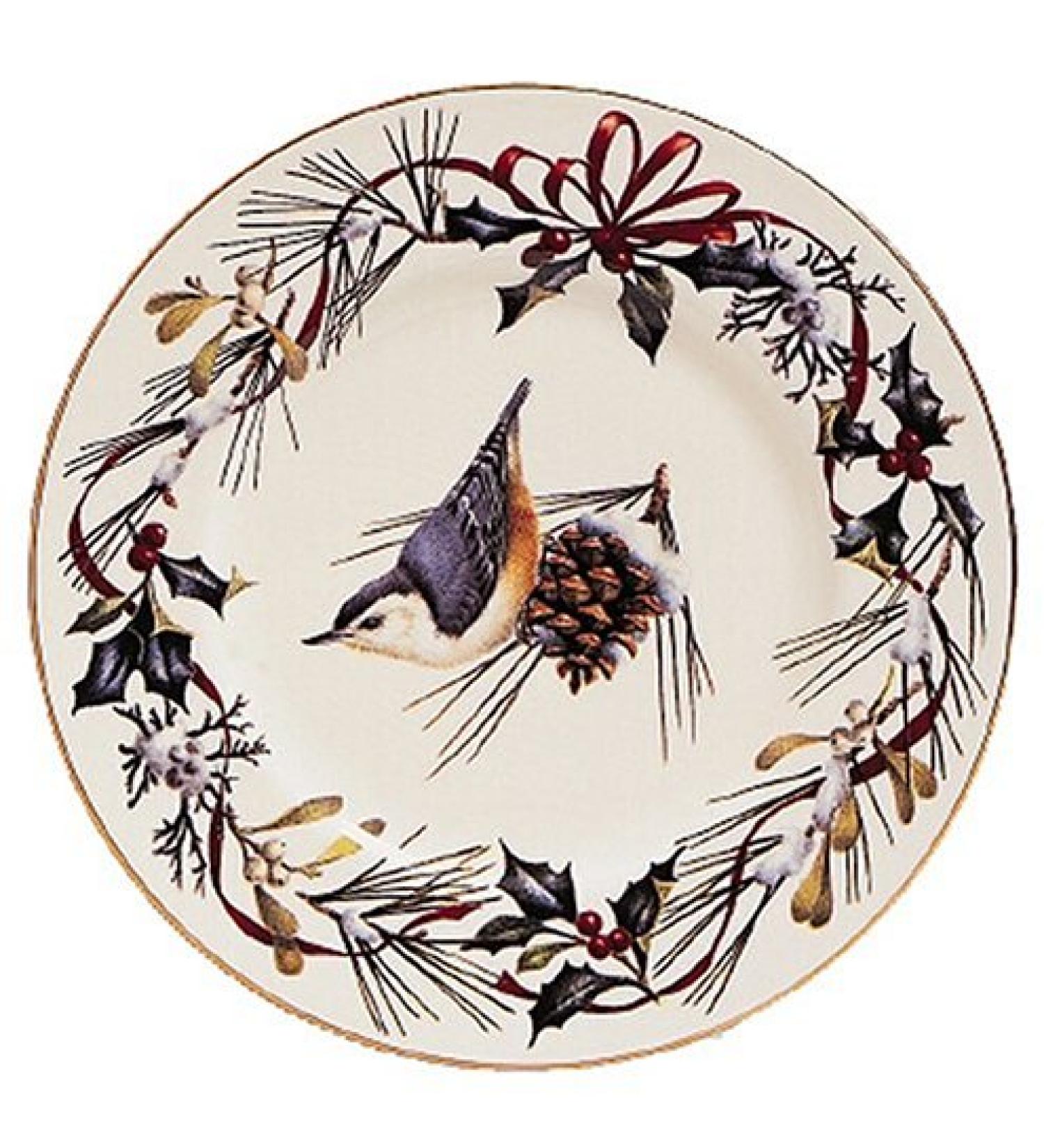 Lenox Winter Greetings Gold-Banded Nuthatch 9-Inch Accent Plate