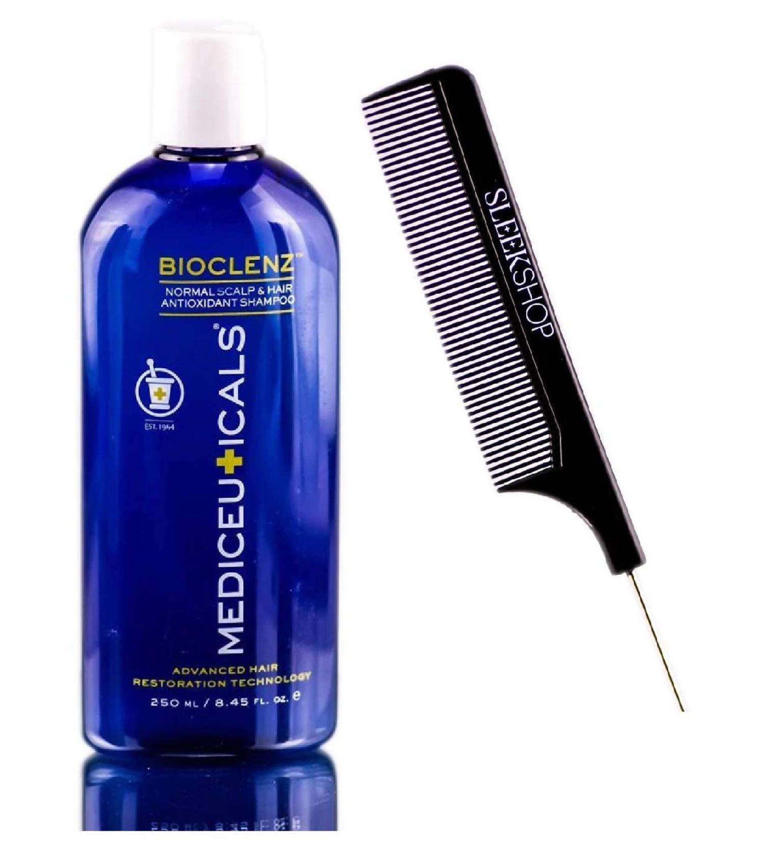 (250ml - BIOCLENZ) - Therapro Mediceuticals BIOCLENZ Normal Scalp & Hair Antioxidant SHAMPOO (with Sleek Steel Pin Tail Comb) Advanced Hair Restoration Technology (250ml ORIGINAL) - Buy Online on GoSupps.com