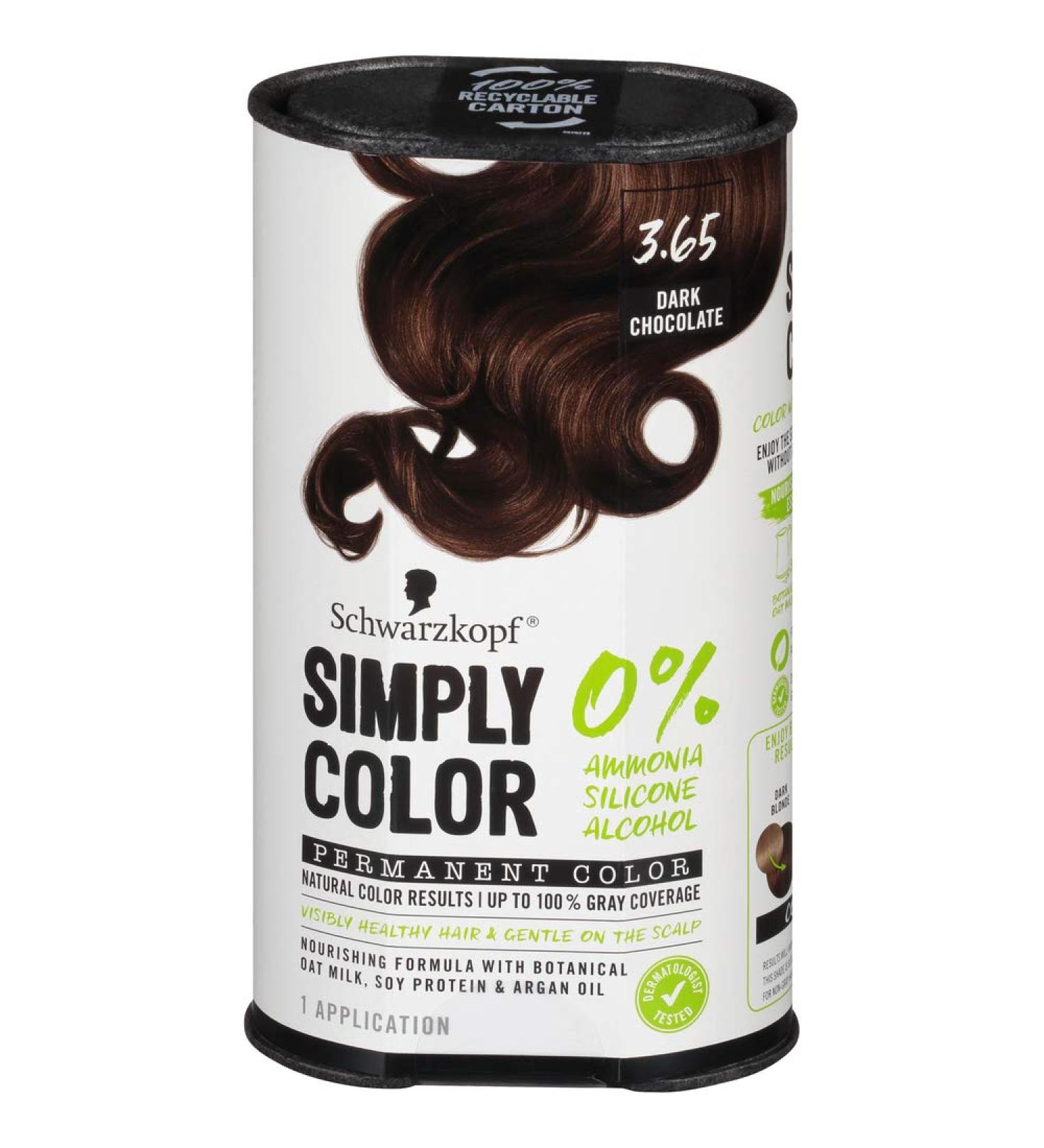 Schwarzkopf Simply Color 3.65 Dark Chocolate Permanent Hair Color - 1 Count - Buy Online on GoSupps.com