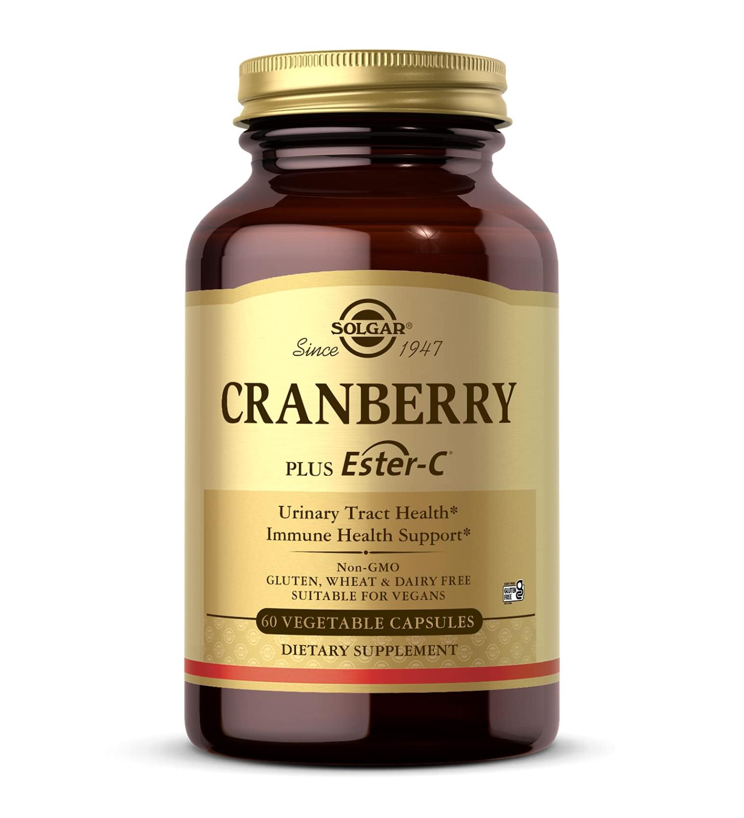Solgar Cran Flora with Probiotics, Ester-C, Cranberry Powder - 60 Veg. Caps | Urinary Tract & Immune Support - Non GMO, Vegan, Gluten Free - 30 Servings - Buy Online on GoSupps.com