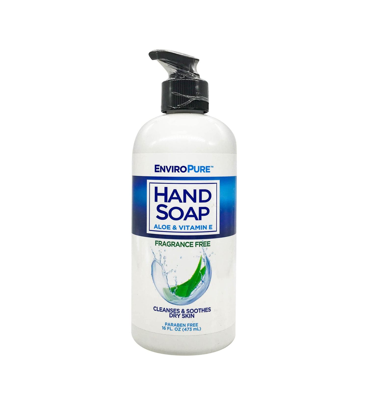 Fragrance-Free Hand Soap - Cleanses & Soothes Dry Skin with Aloe & Vitamin E 16 oz - International Shipping - Buy Online on GoSupps.com