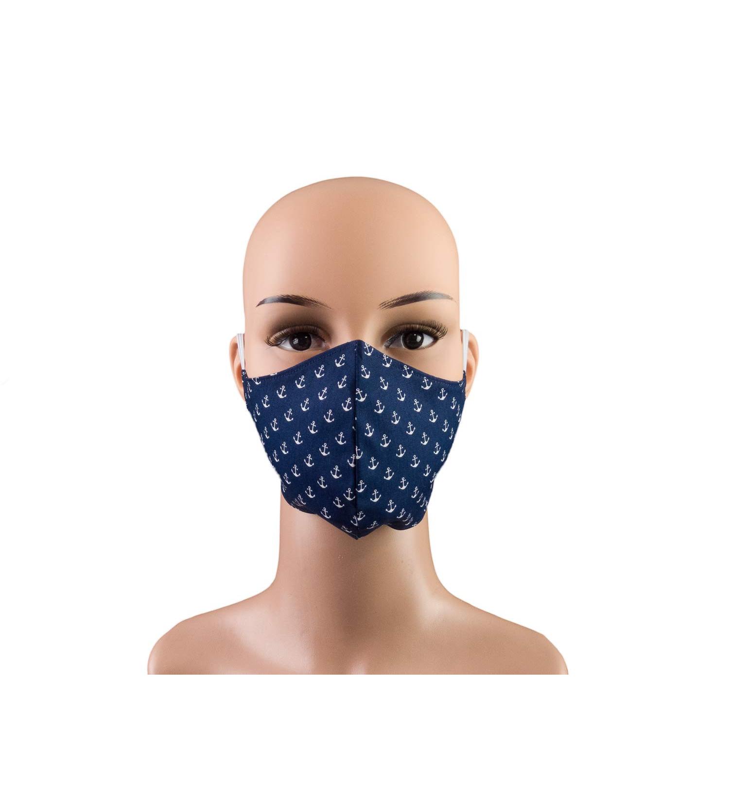 Bettina Brother Ladies Mask - Maritime Blue & White Cotton Washable 2-in-1 Everyday Dust Mask - Buy Online on GoSupps.com