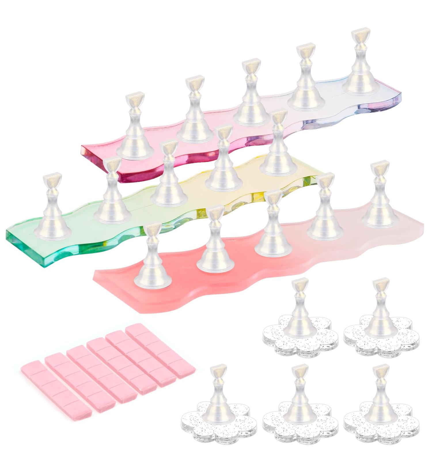 Prasacco Nail-Decoration-Kits WUQIQU Holder Acrylic Nail Display Stand with 3 Bases Magnetic for Nail Art - Buy Online on GoSupps.com