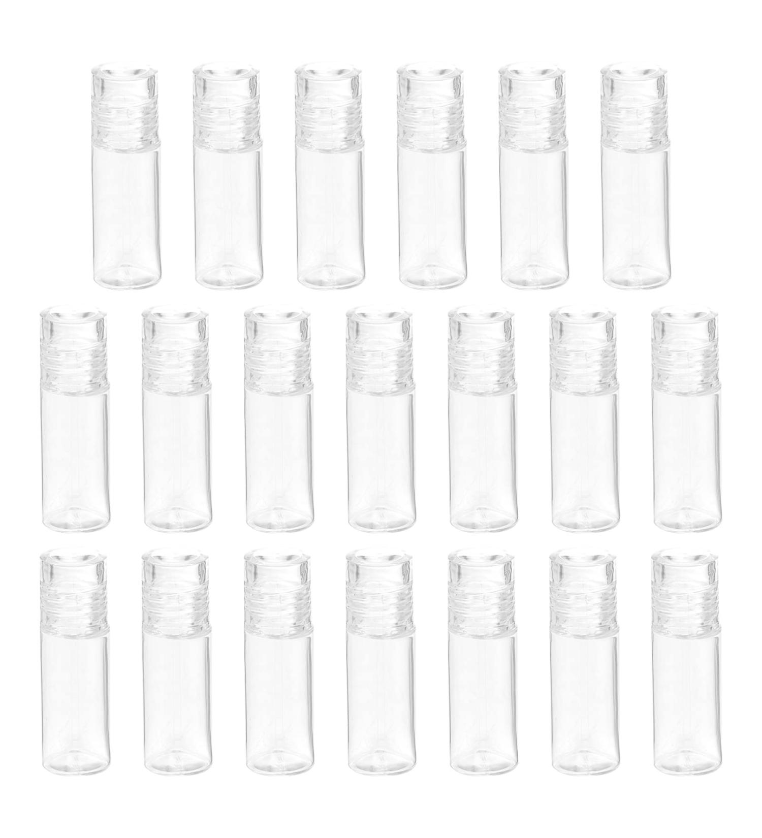 Minkissy 20Pcs Mini Empty Loose Powder Bottles - Clear 3ml Glass Containers for Cosmetic Glitter & Eye Shadow - Travel-Friendly Design - Buy Online on GoSupps.com