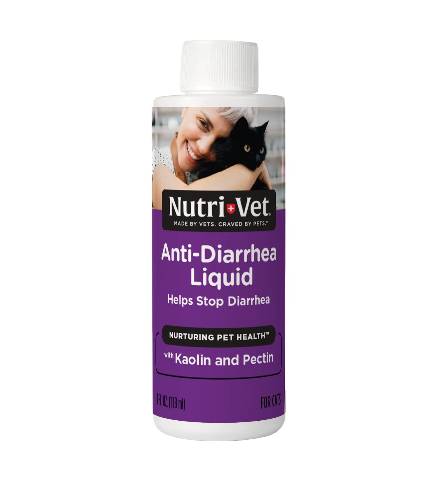 Nutri-Vet Anti-Diarrhea Liquid for Cats 4oz | Detoxifying Agent, Soothes Upset Stomach & Stops Diarrhea - Buy Online on GoSupps.com