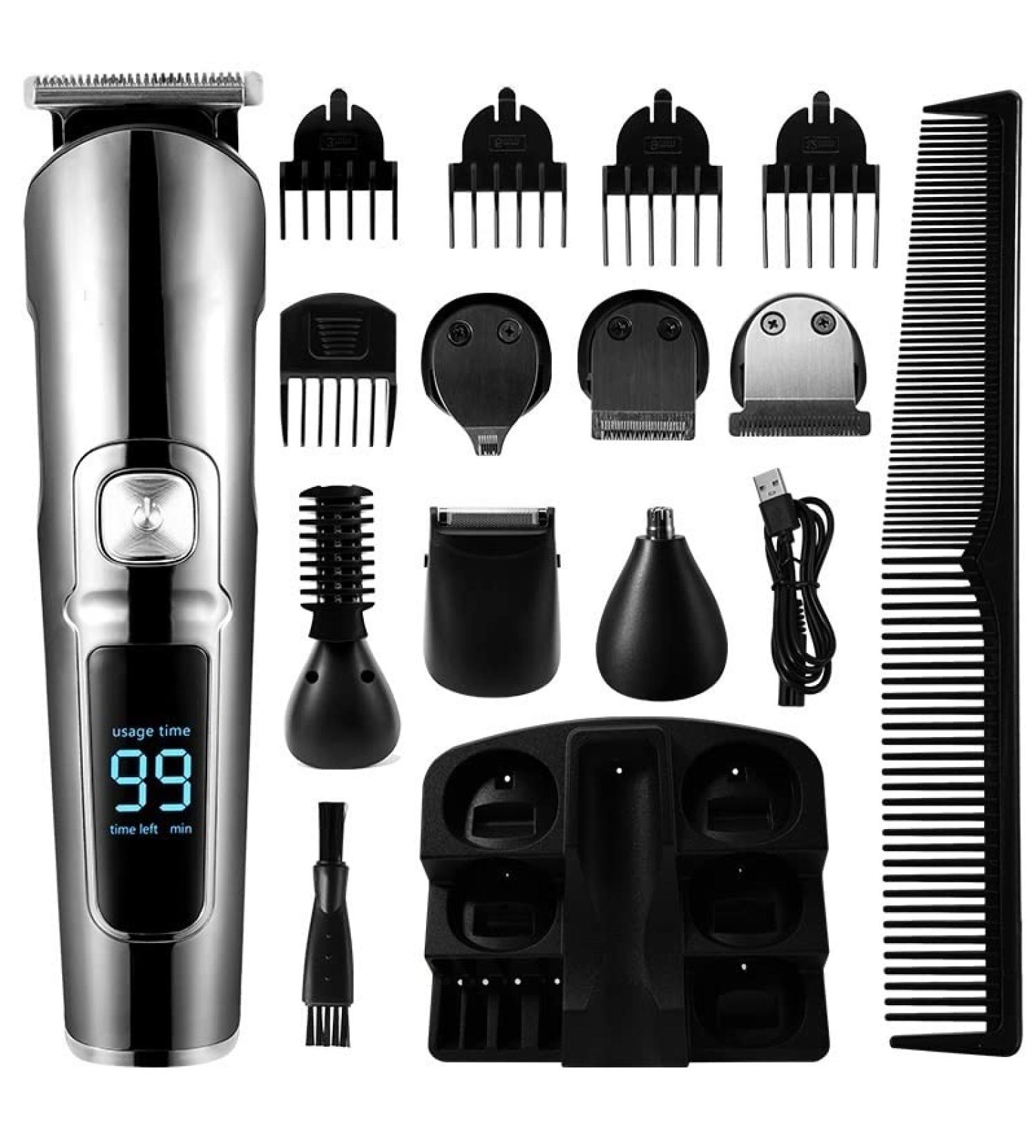 Buy 6 In 1 Waterproof Electric Hair Clippers for Men - Professional USB Rechargeable Hair Cutter & Beard Trimmer - Black - Buy Online on GoSupps.com