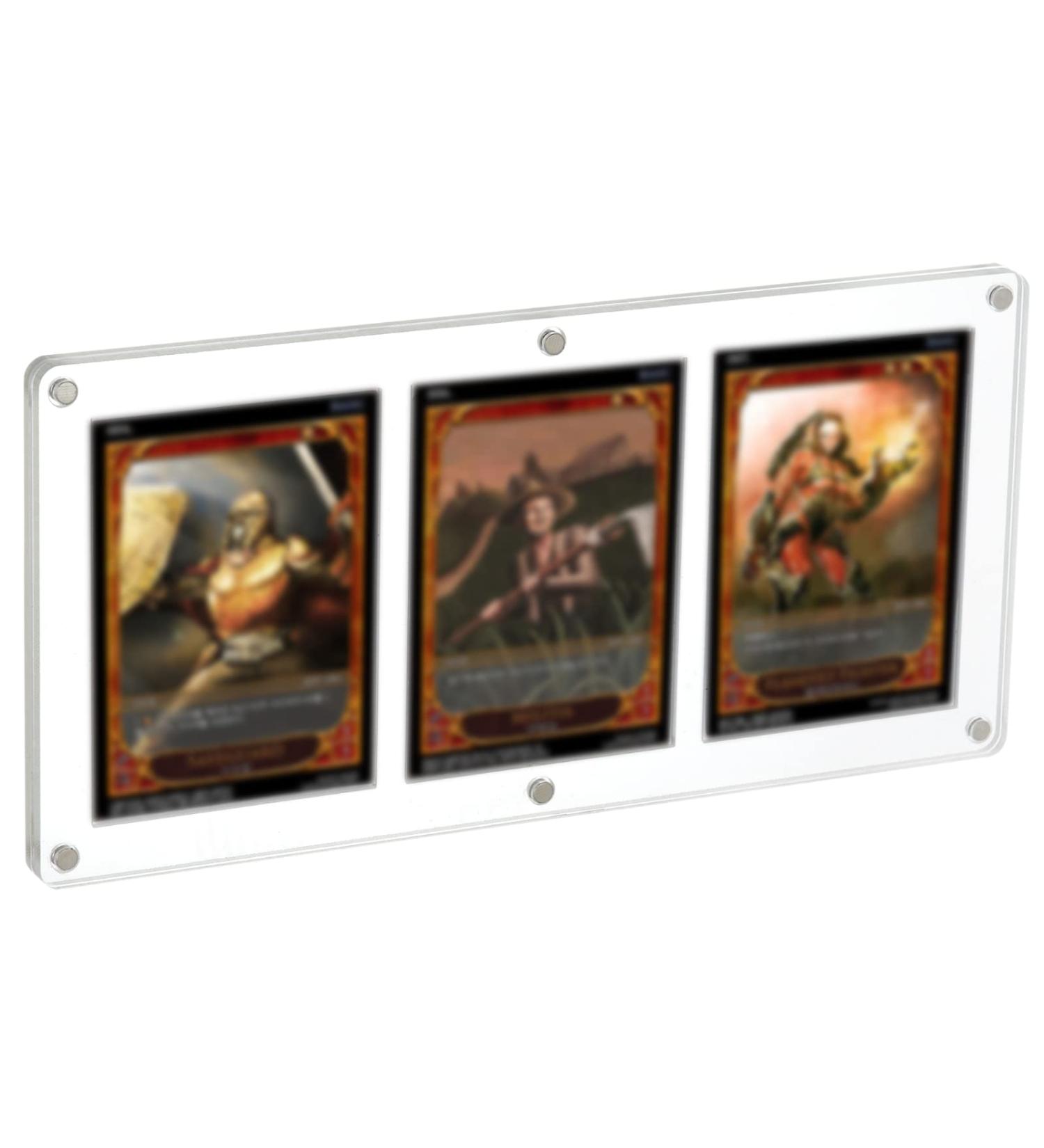 BATTIPAW Acrylic Triple Card Frames - 3 Magnetic Holders for Trading Cards - Screwdown Protectors for MTG, Football, Sports Cards - Buy Online on GoSupps.com