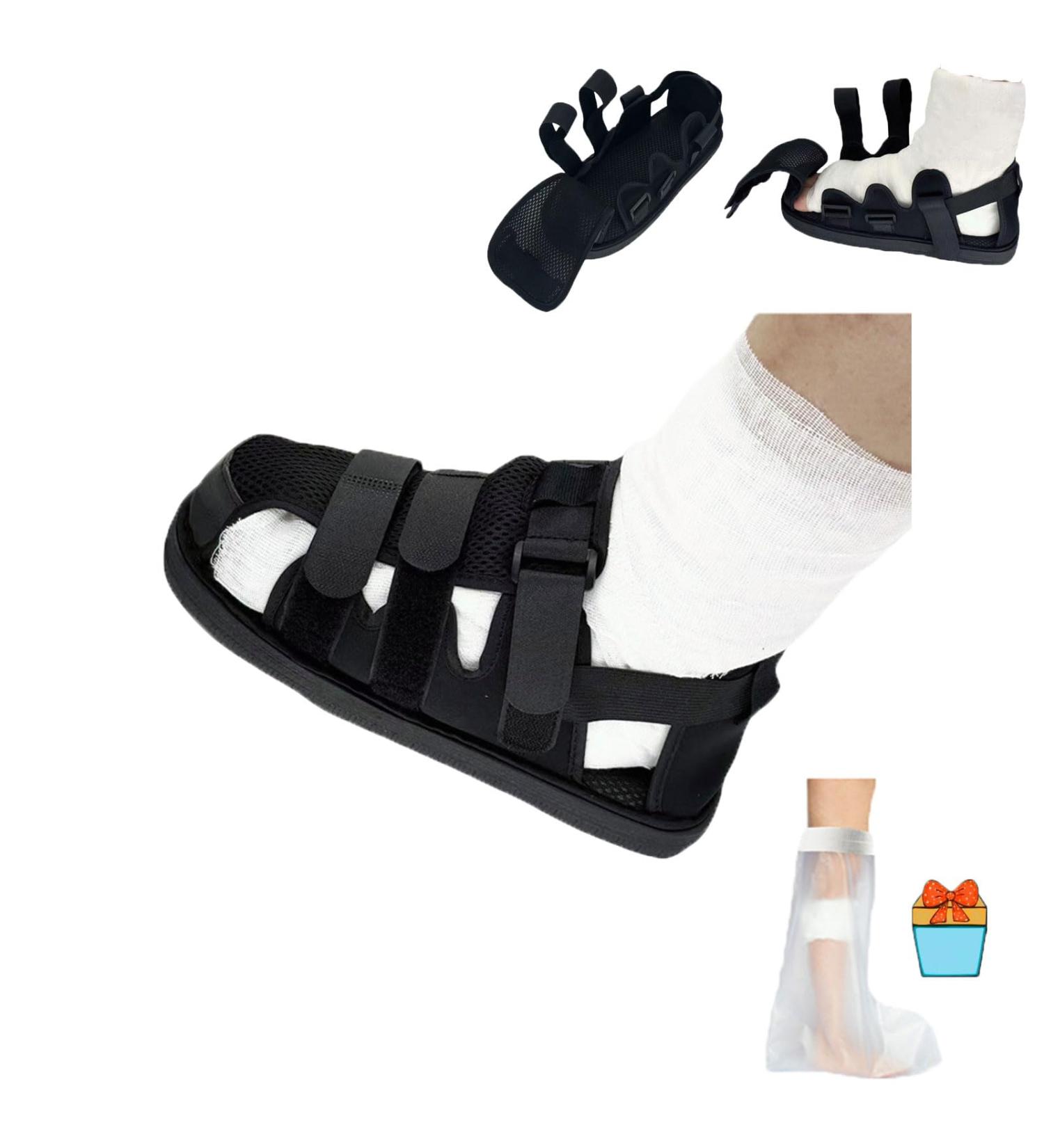 Medical Open Toe Cast Shoes - Adjustable Post-Op Walking Shoes for Sprained Foot & Broken Ankle (XL) - Left & Right Foot Support - Buy Online on GoSupps.com