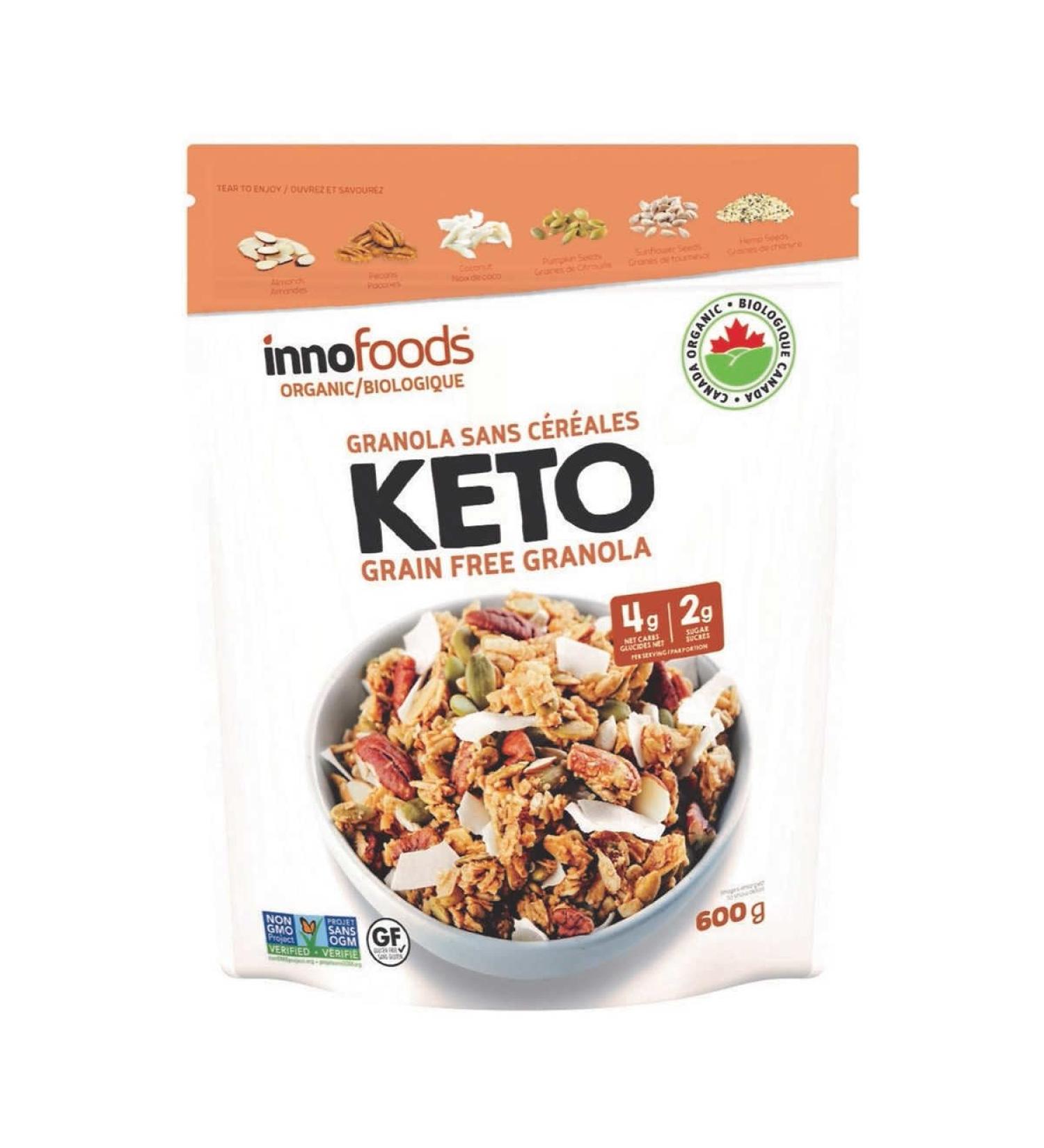 Inno Foods keto grain free granola InnoFoods Organic Gluten Free 600g - Buy Online on GoSupps.com