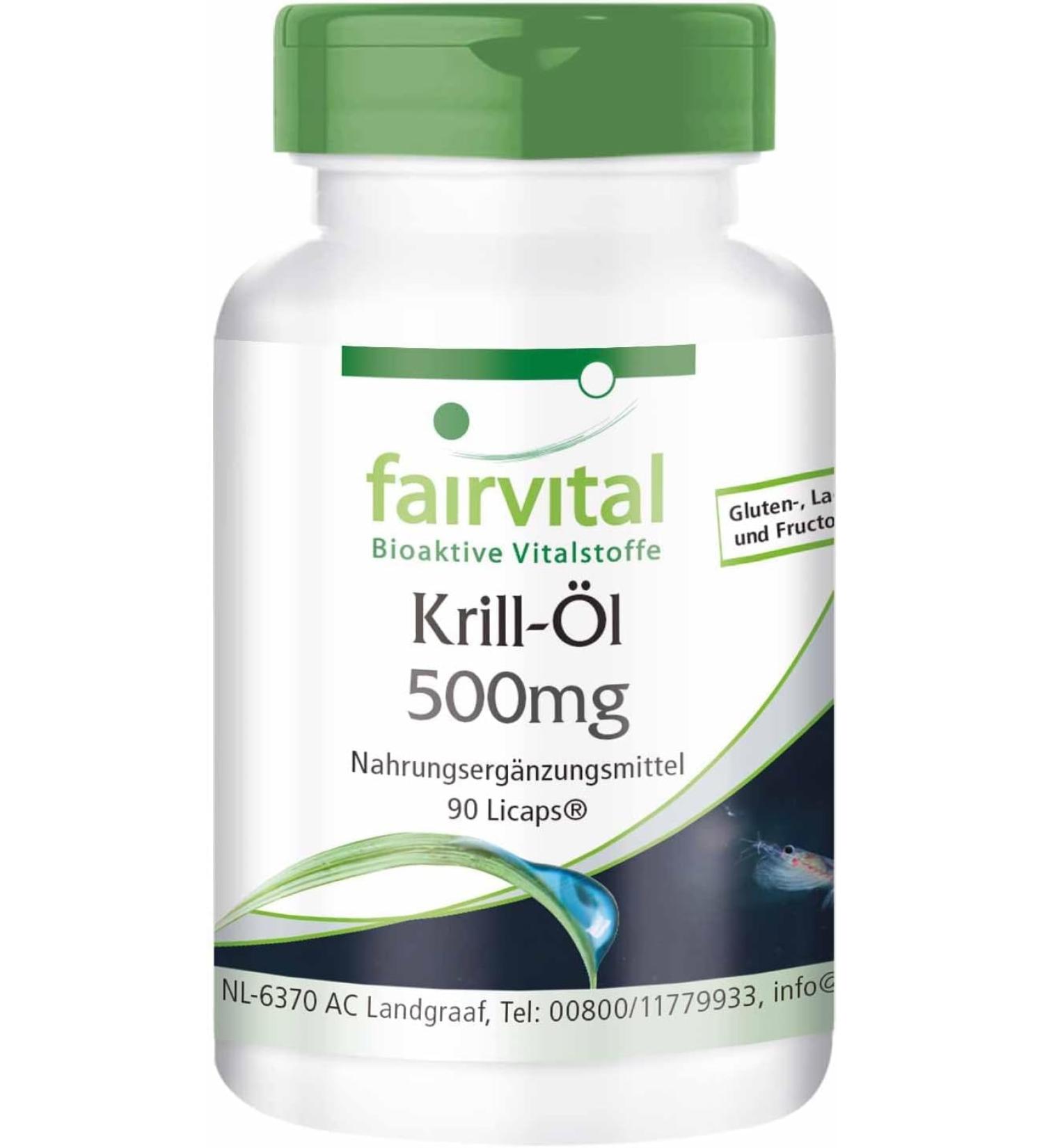 Fairvital Krill Oil Capsules 500mg - High Dose 90 LiCaps | Superba Antarctica Rich in EPA & DHA - Premium Omega-3 Supplement - Buy Online on GoSupps.com