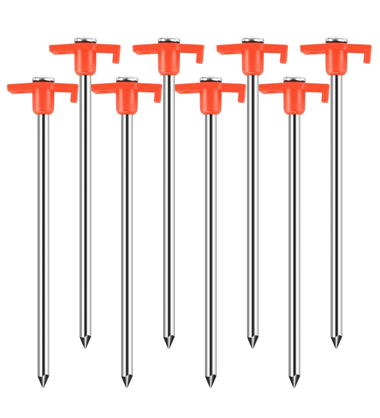 Galvanized Steel Heavy Duty Tent Stakes - 8pc-Pack - Orange - Buy Online on GoSupps.com