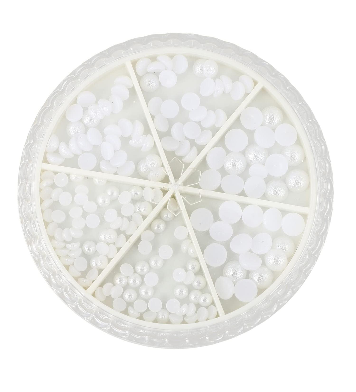 Lurrose 1 Box nail decorations Nail Art Supplies pearl nail gems Nail Art Decors flatback pearls for crafts pearl jewelry craft pearls bulk nail art gems Manicures white Stud manual 3d abs - Buy Online on GoSupps.com