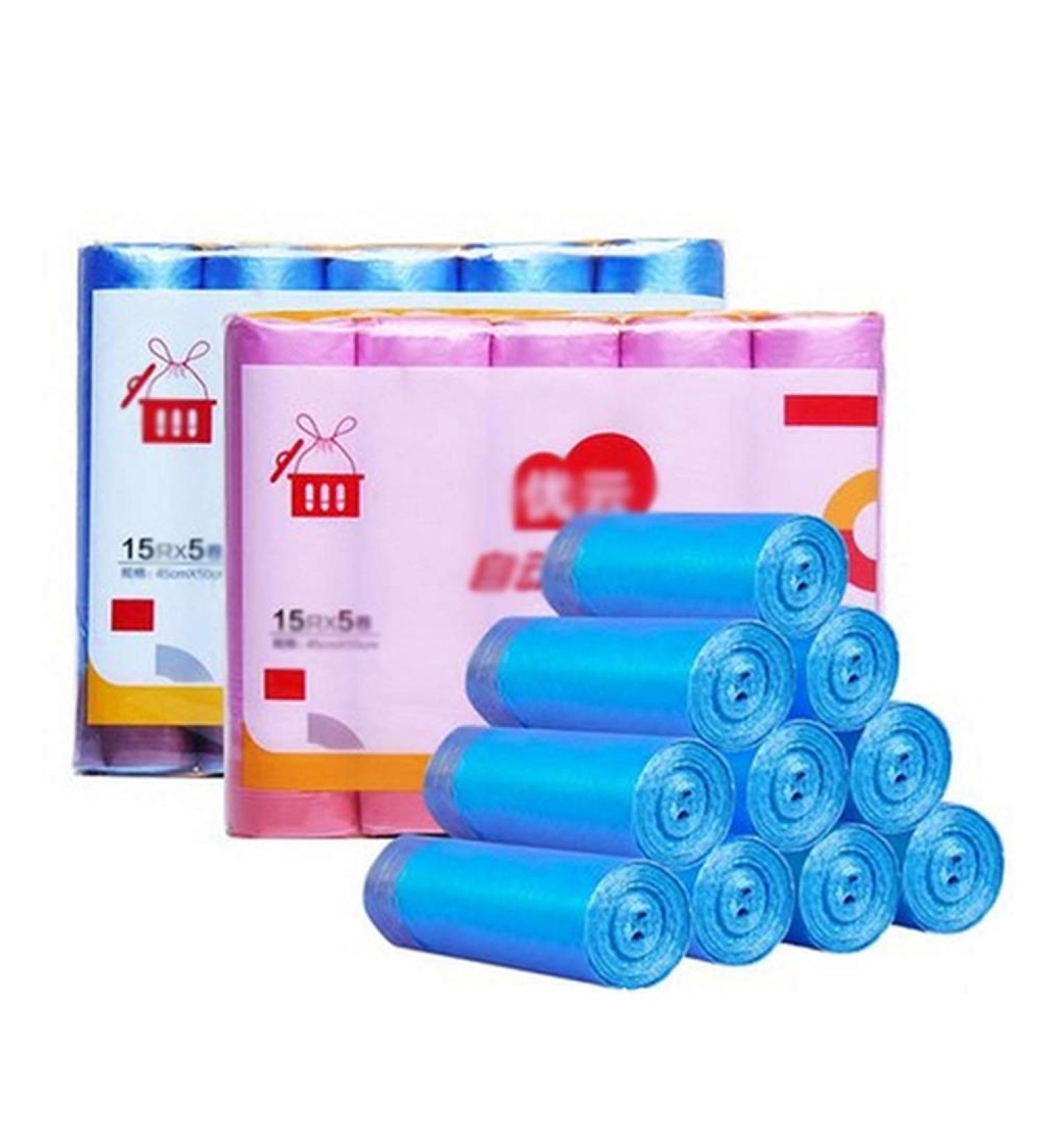 Portable Drawstring Trash Bags Thicken Bin Liners Strong Trash Bag 75 Count for Kitchen Bathroom Bedroom Car Trash Can Office - Buy Online on GoSupps.com