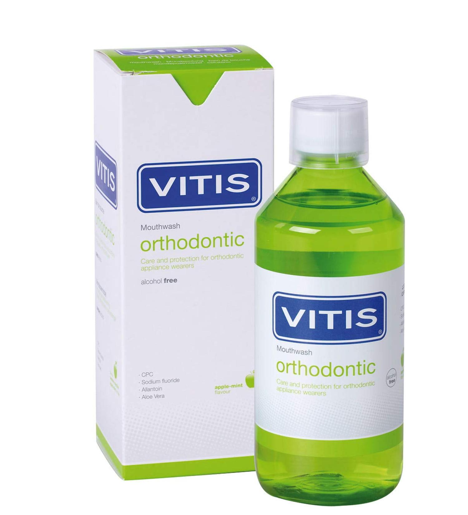 Vitis VITIS Orthodontic Mouthwash 150 ml (5 x 30 ml) Gluten-free alcohol-free aloe vera virus protection