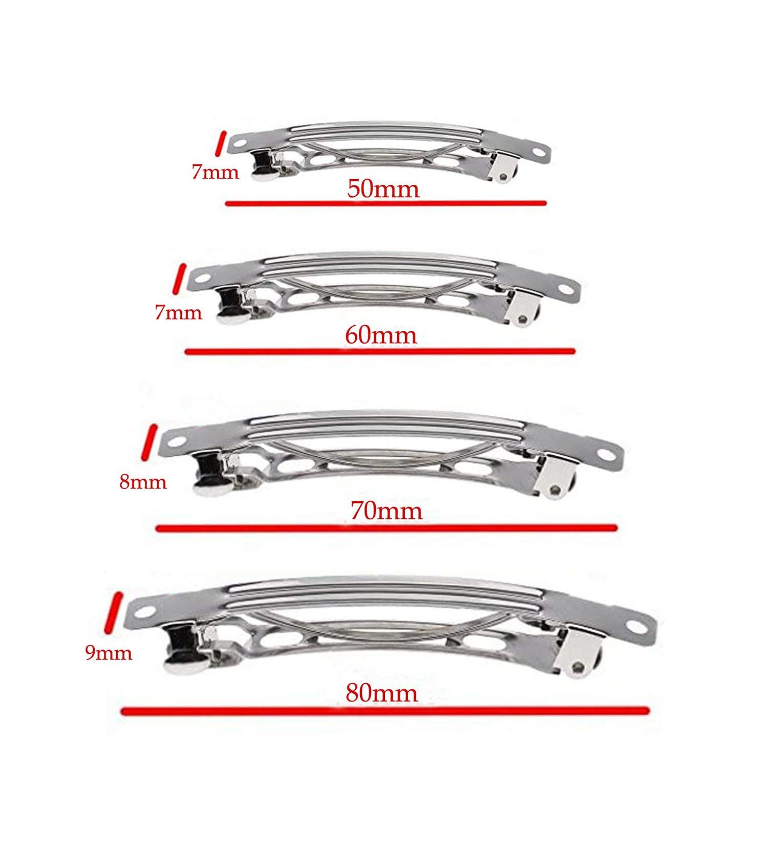 YYCRAFT 80 Pack French Barrette Hair Clips - 4 Sizes, Silver Tone - Perfect for Fun Crafts and Beading Projects - Buy Online on GoSupps.com