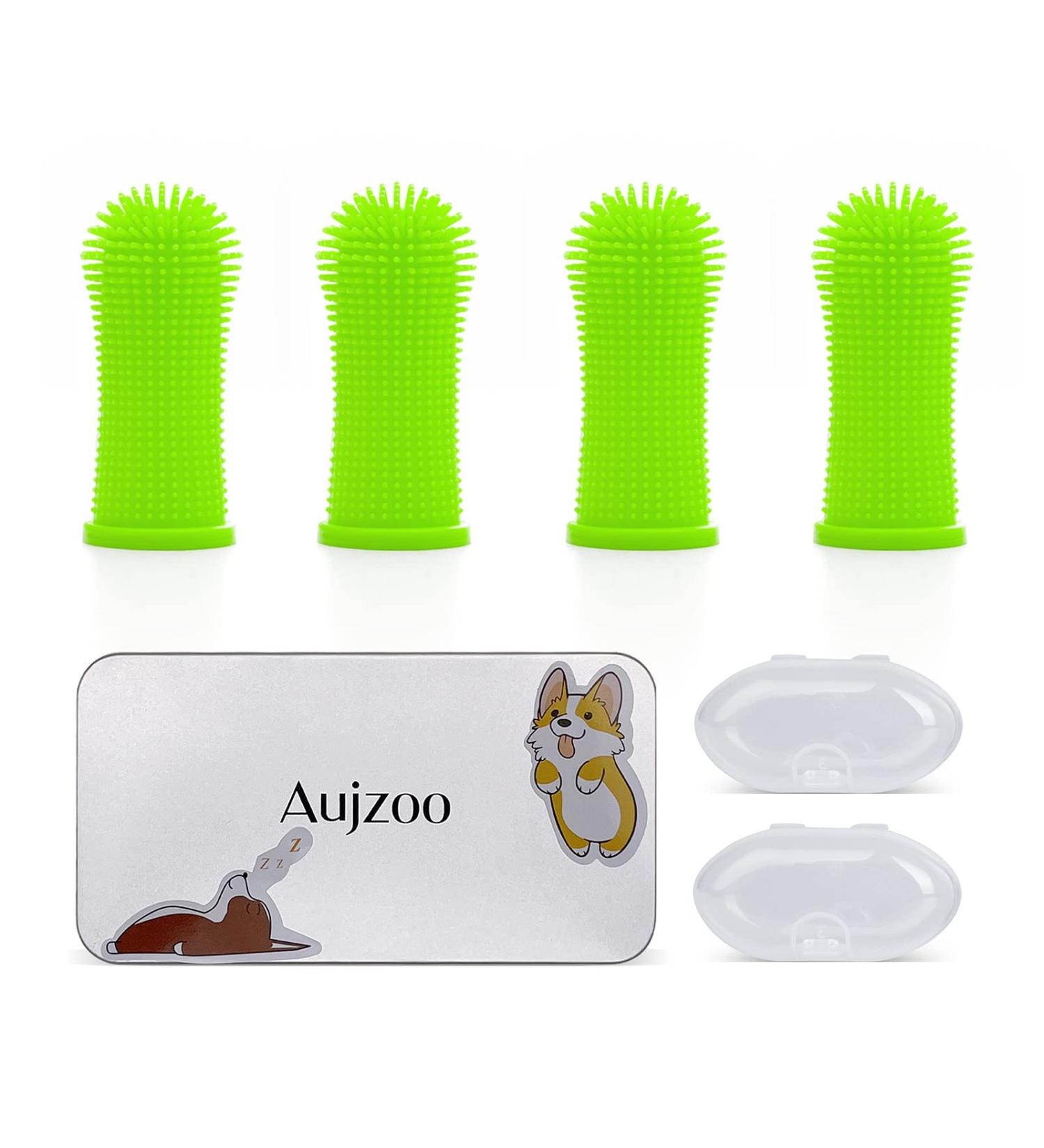Aujzoo 360 Pet Toothbrush Set | Silicone Finger Toothbrush for Dogs & Cats | Best Dental Care for Pets | International Shipping Available - Buy Online on GoSupps.com