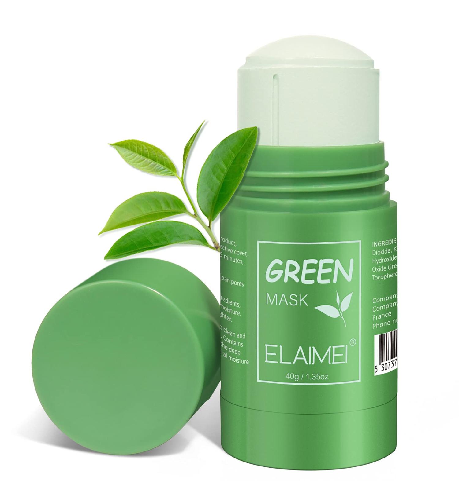 Green Tea Mask Pencil - Blackhead Remover & Pore Cleansing Face Mask for All Skin Types - Moisturizing & Skin Lightening with Green Tea Extract - Buy Online on GoSupps.com