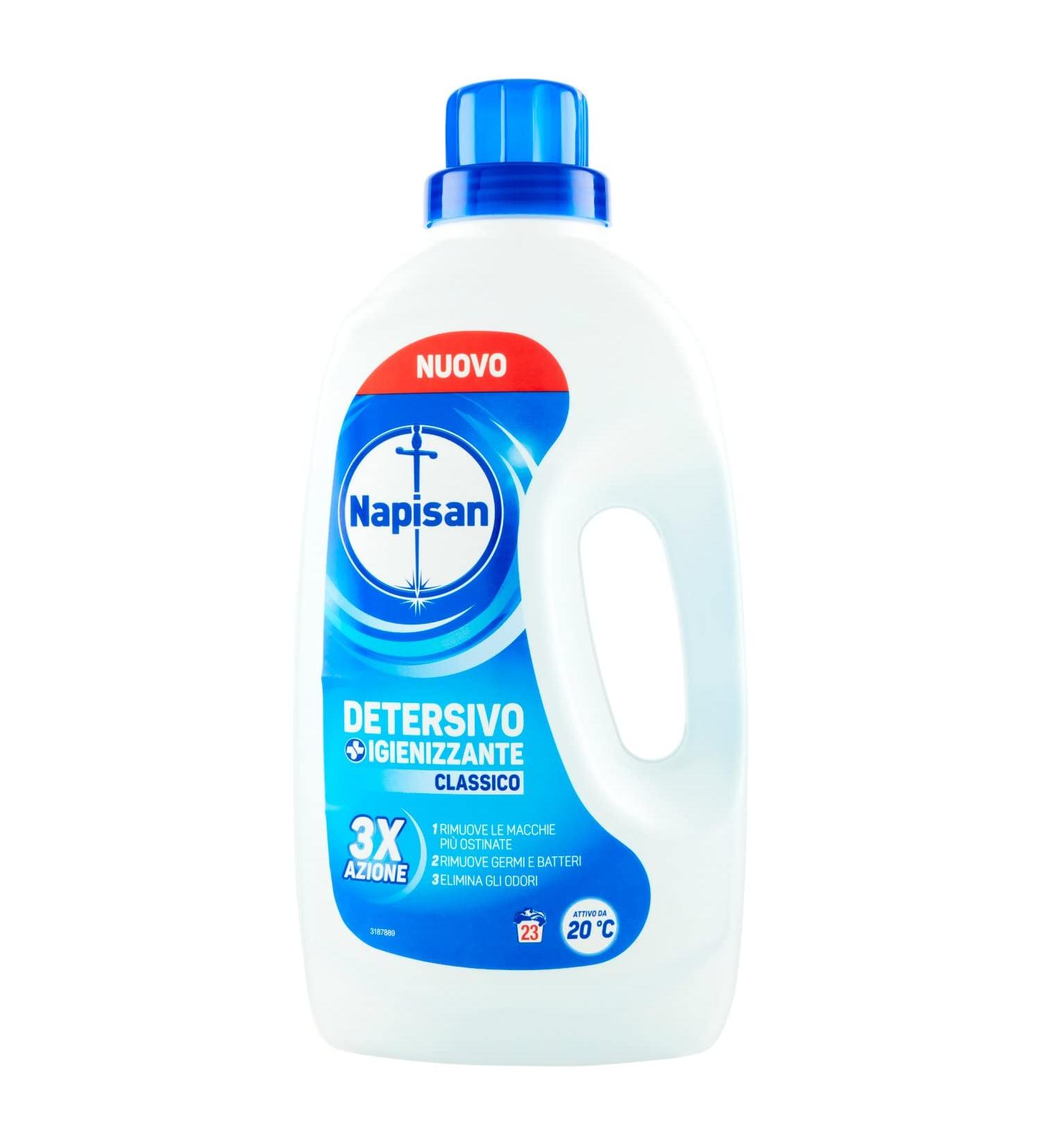 Napisan Liquid Washing Machine Detergent Sanitizer Classic Washes No Colour 1.15 l No Perfume 23 Units - Buy Online on GoSupps.com