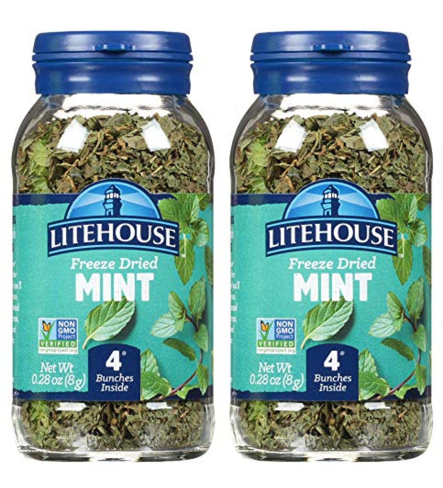 Litehouse Freeze Dried Mint 0.28 oz - 2-Pack | Premium Quality Mint Leaves - Buy Online on GoSupps.com