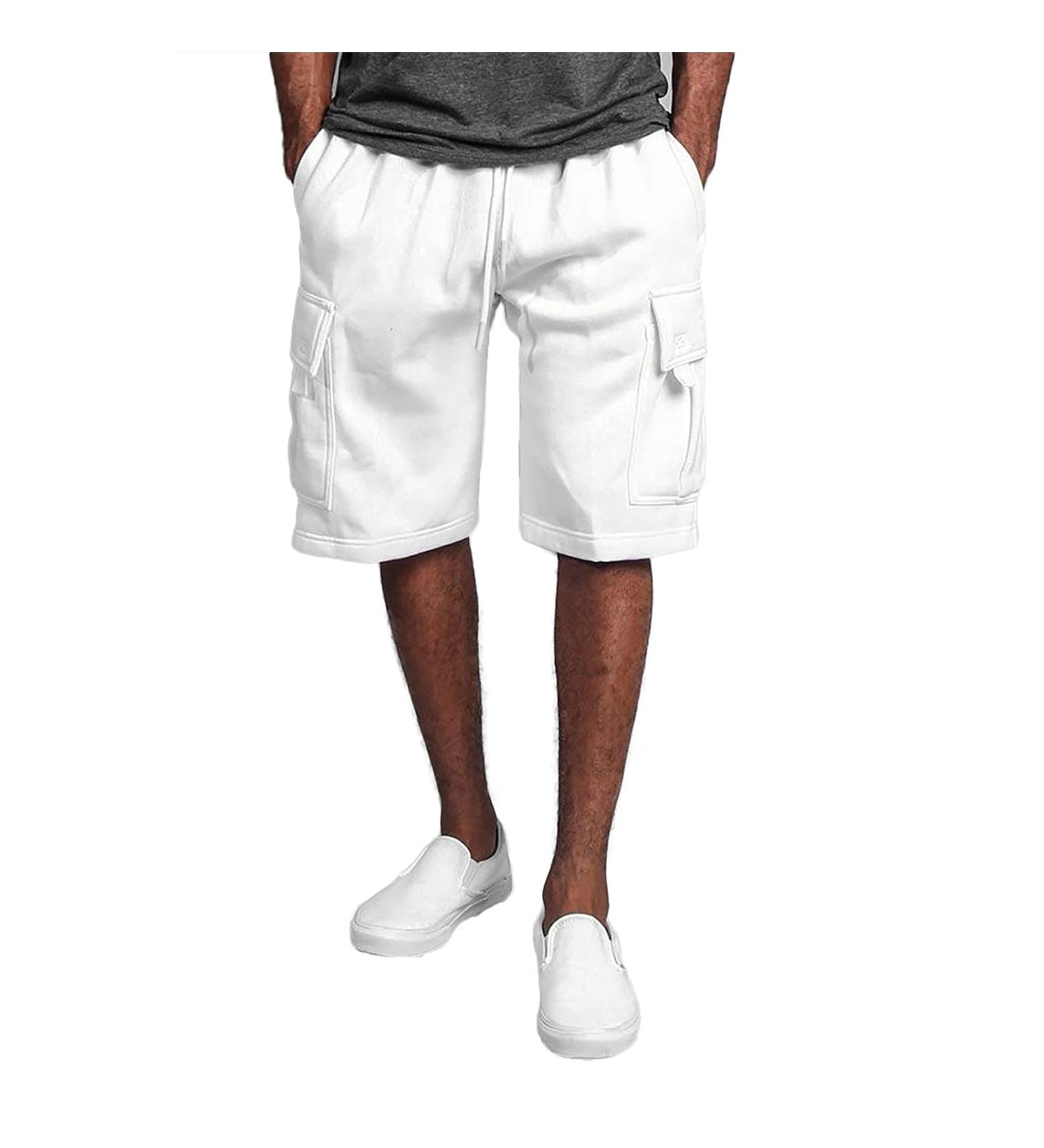 Men's Summer Cargo Shorts | Ronony Slim Fit Jogger & Chino Shorts | Outdoor Leisure Pants | Lightweight Stretch Trousers in White - Size XXL - Buy Online on GoSupps.com