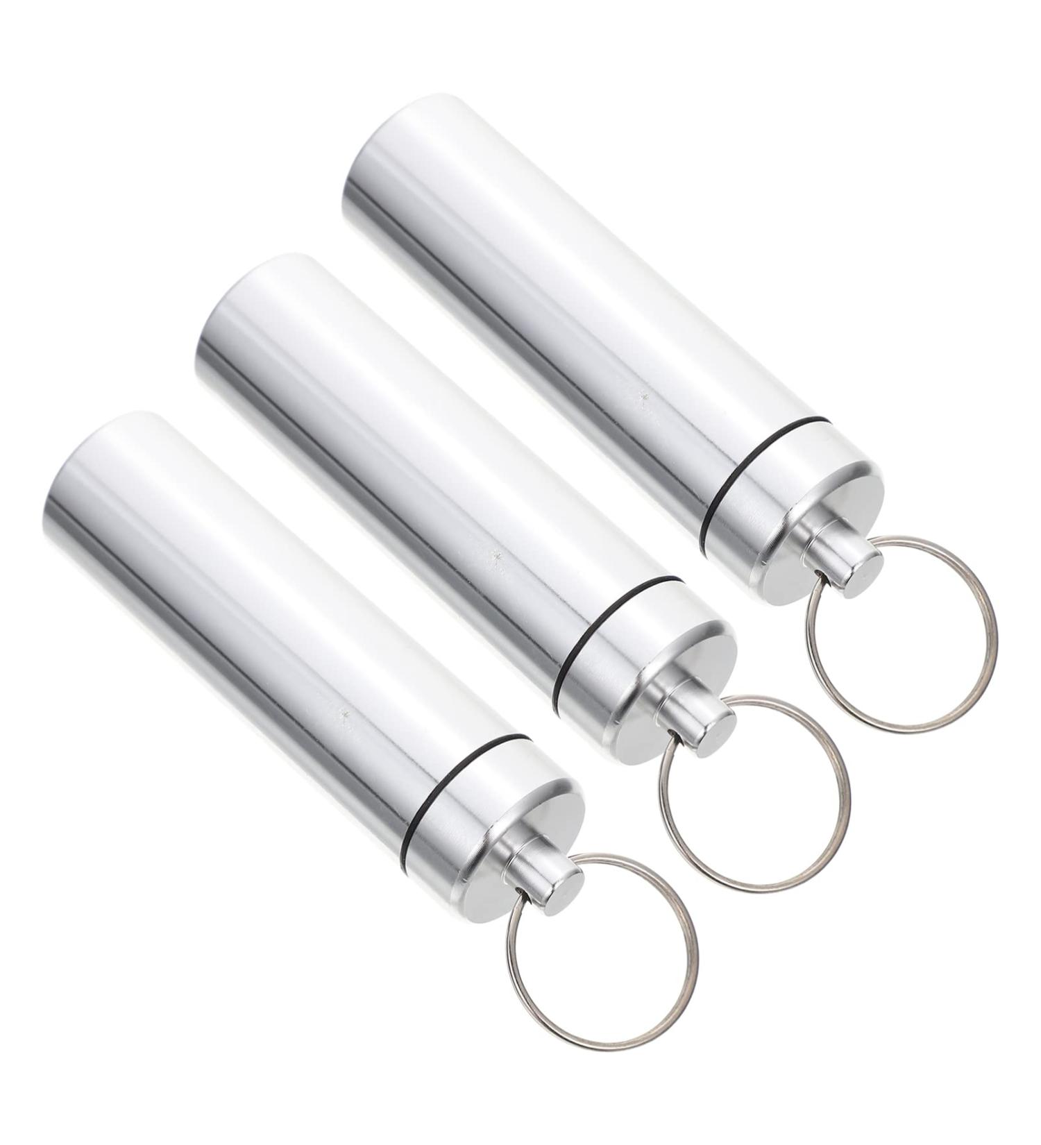 Lifkomes Metal Storage Box - Outdoor Pill & Q-Tips Holder | Game Striker & Keychain - Durable Aluminum Alloy - 3-in-1 Travel Organizer - Buy Online on GoSupps.com