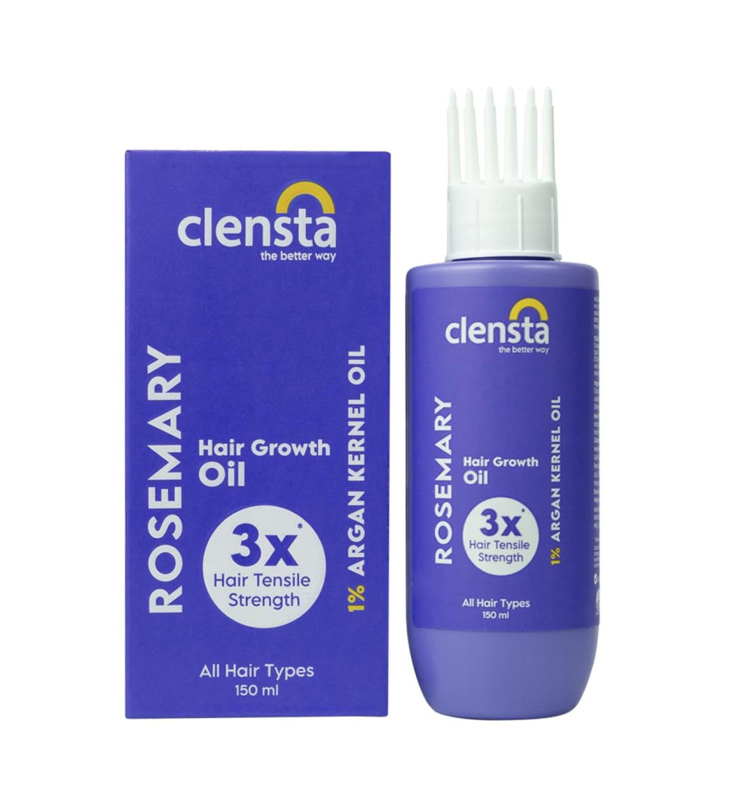 Clensta Rosemary Hair Growth Oil - Strengthening & Hair Loss Control with Vitamin E & Argan Oil | 5.07 Fl Oz - For All Hair Types - Buy Online on GoSupps.com