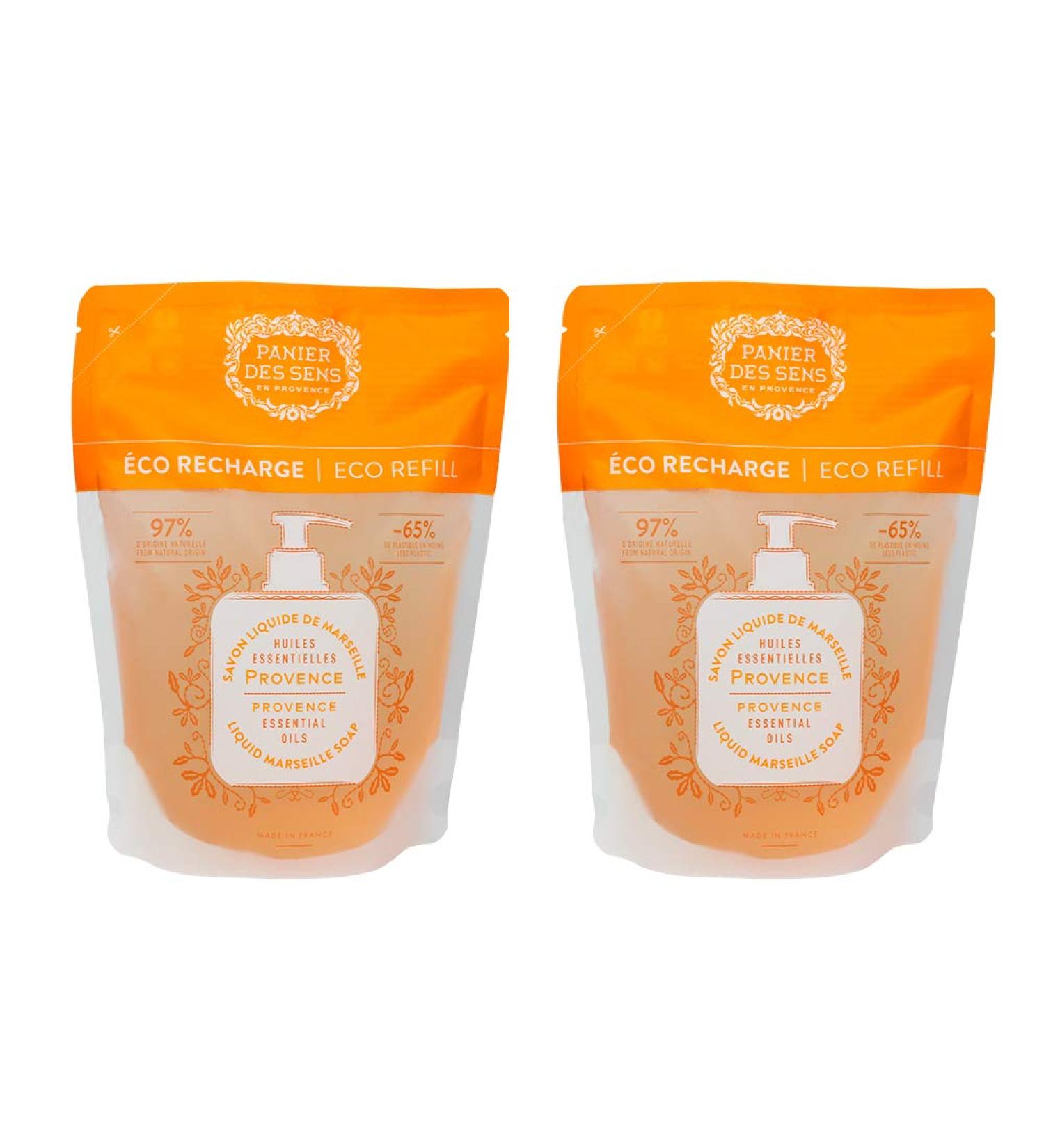 Panier des Sens Marseille Liquid Soap Refill Bag - Provence - 2x500ml - Made in France - Eco-Friendly & Authentic - Buy Online on GoSupps.com