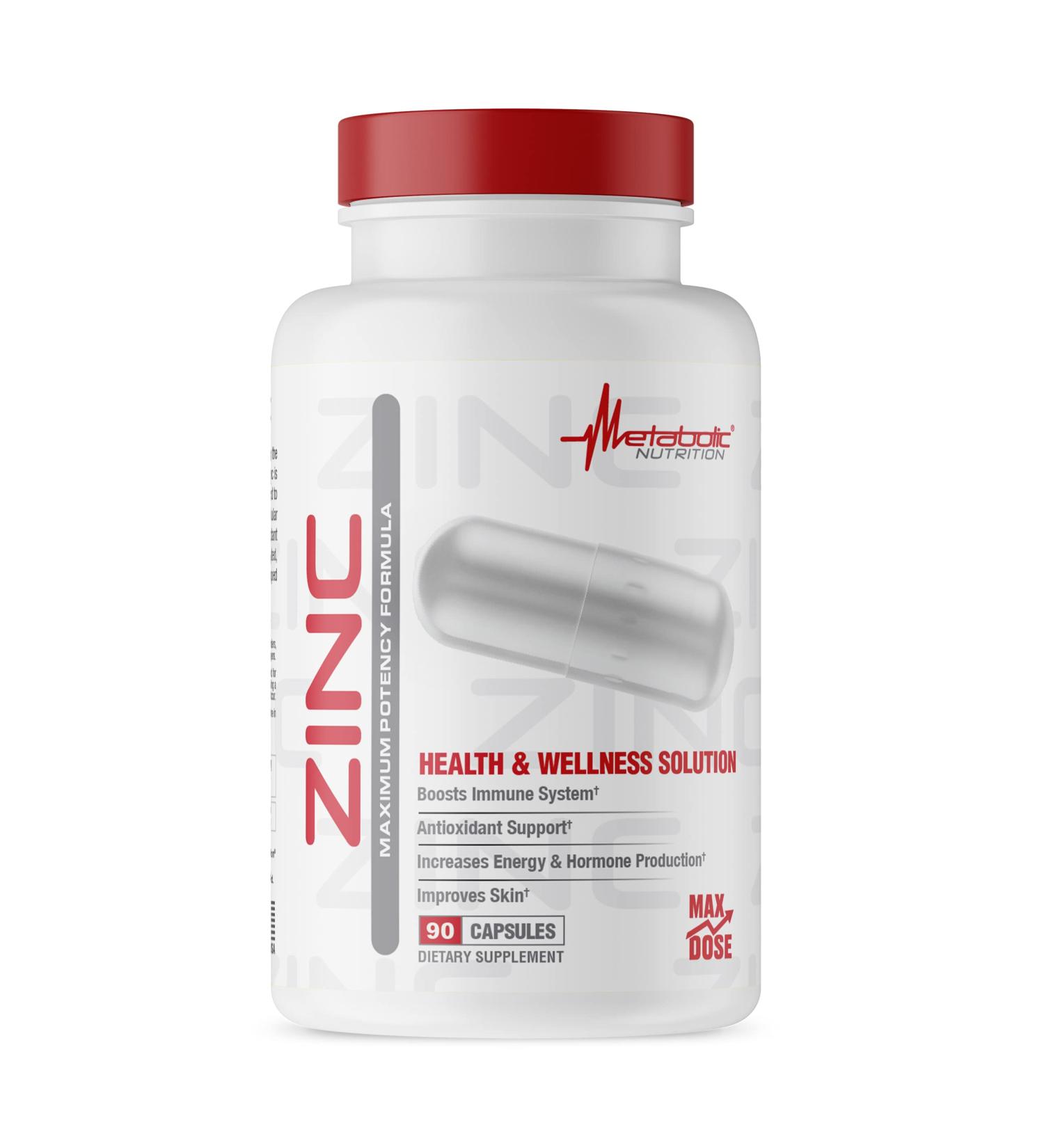 Metabolic Nutrition Zinc 75mg | 90 Capsules | Immune System Support - Buy Online on GoSupps.com