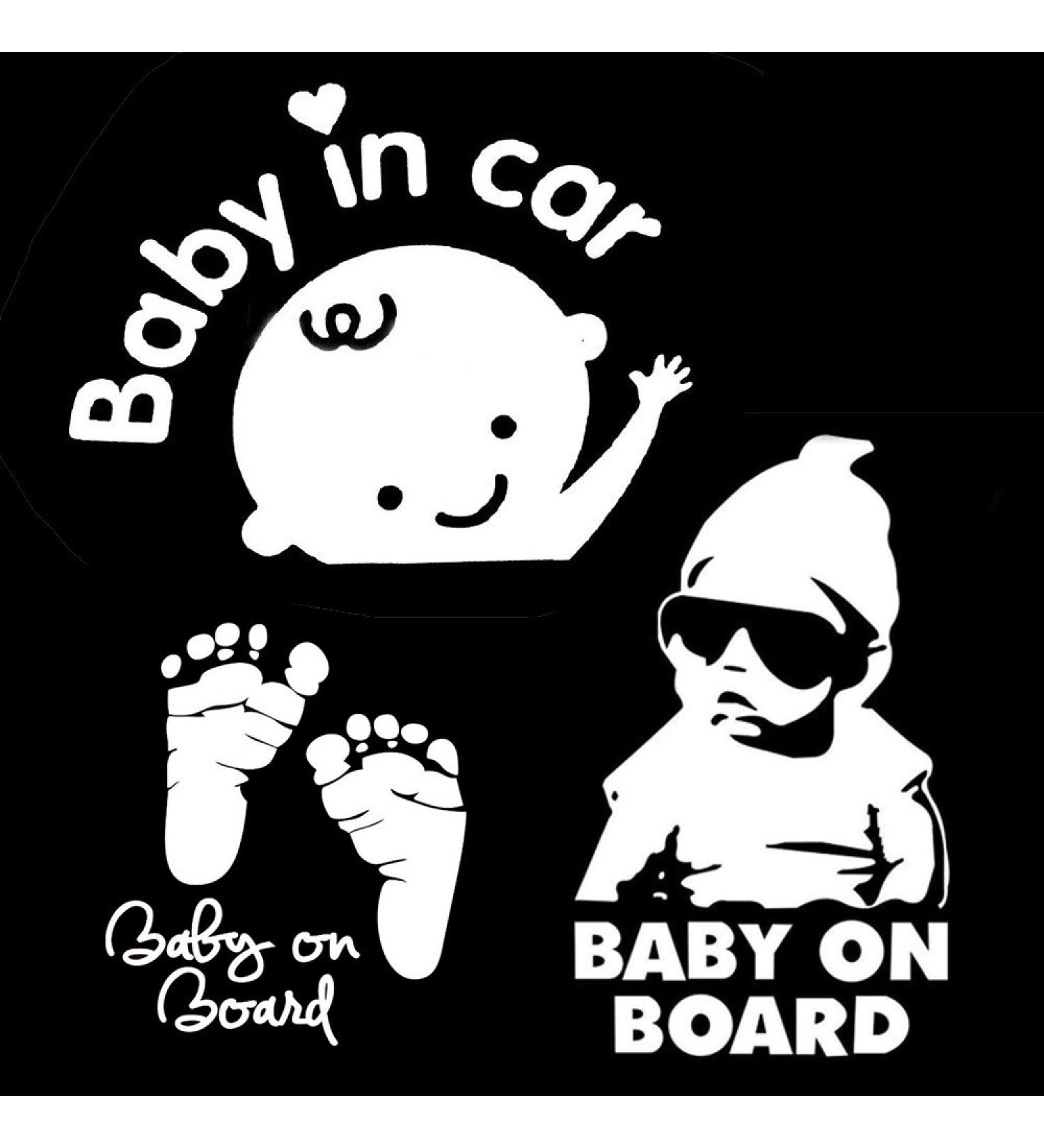 3-Pack Baby on Board Stickers for Car - Baby in Car Warning Decals - Buy Online on GoSupps.com