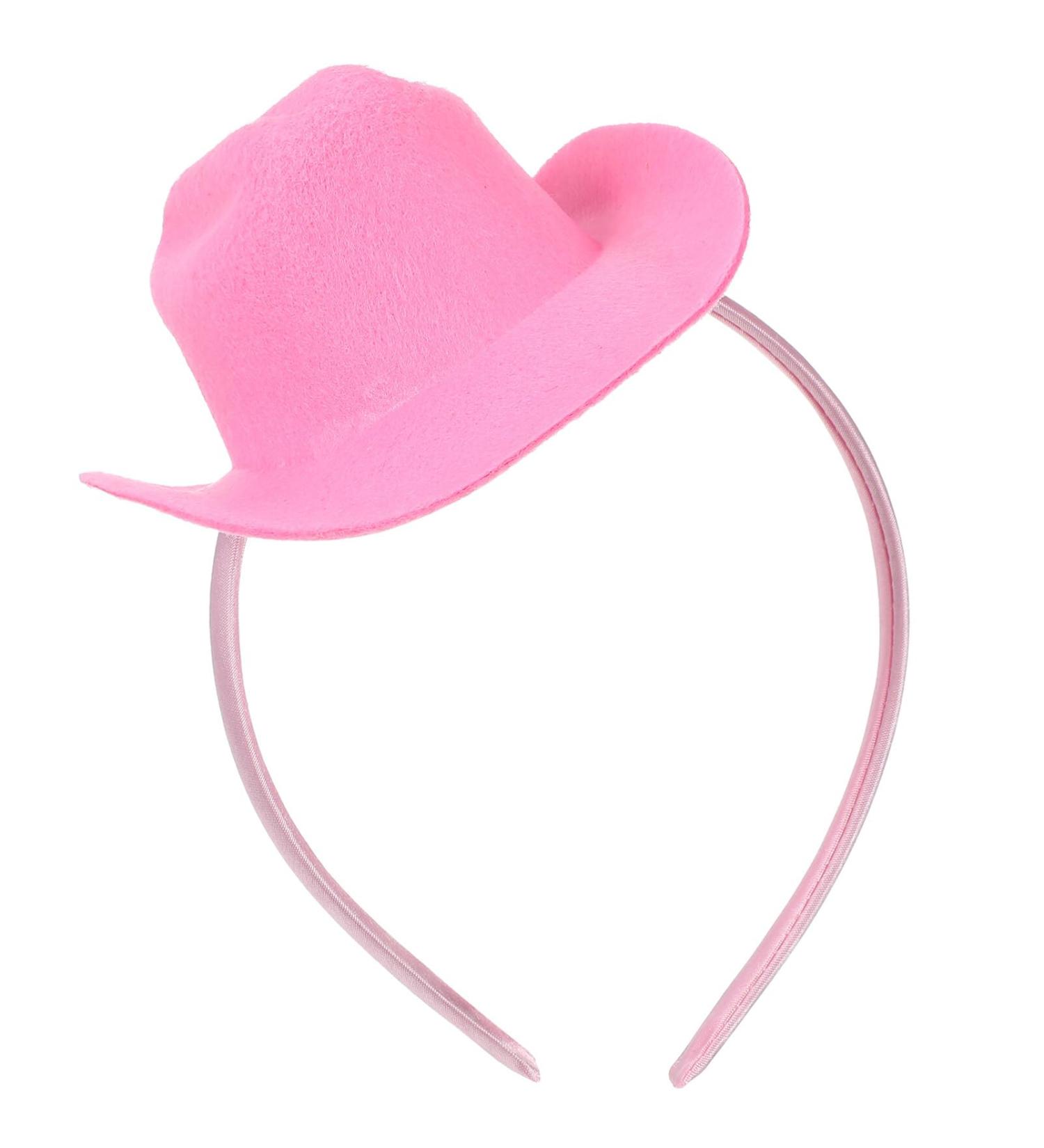 FOMIYES Cowboy Hat Headband: Mini Cowgirl Hat Headband - Birthday Costume Accessories Cowgirl Hat Costume Headwear for Western Masquerade Party (Pink) - Buy Online on GoSupps.com