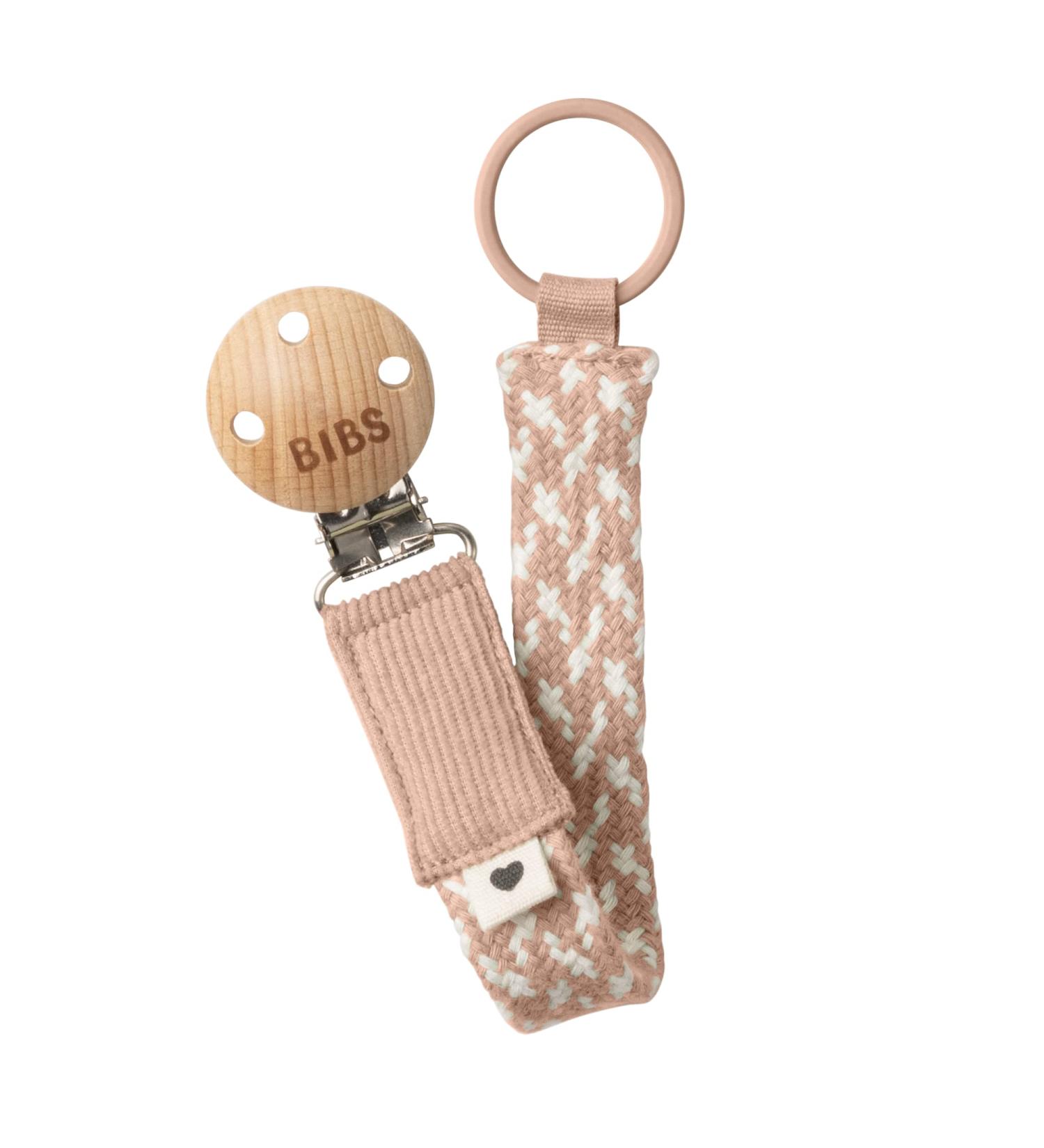 BIBS Paci Braid: Organic Cotton Pacifier String - Danish Design OneSize (0-36 Months) in Blush/Ivory - Buy Online on GoSupps.com