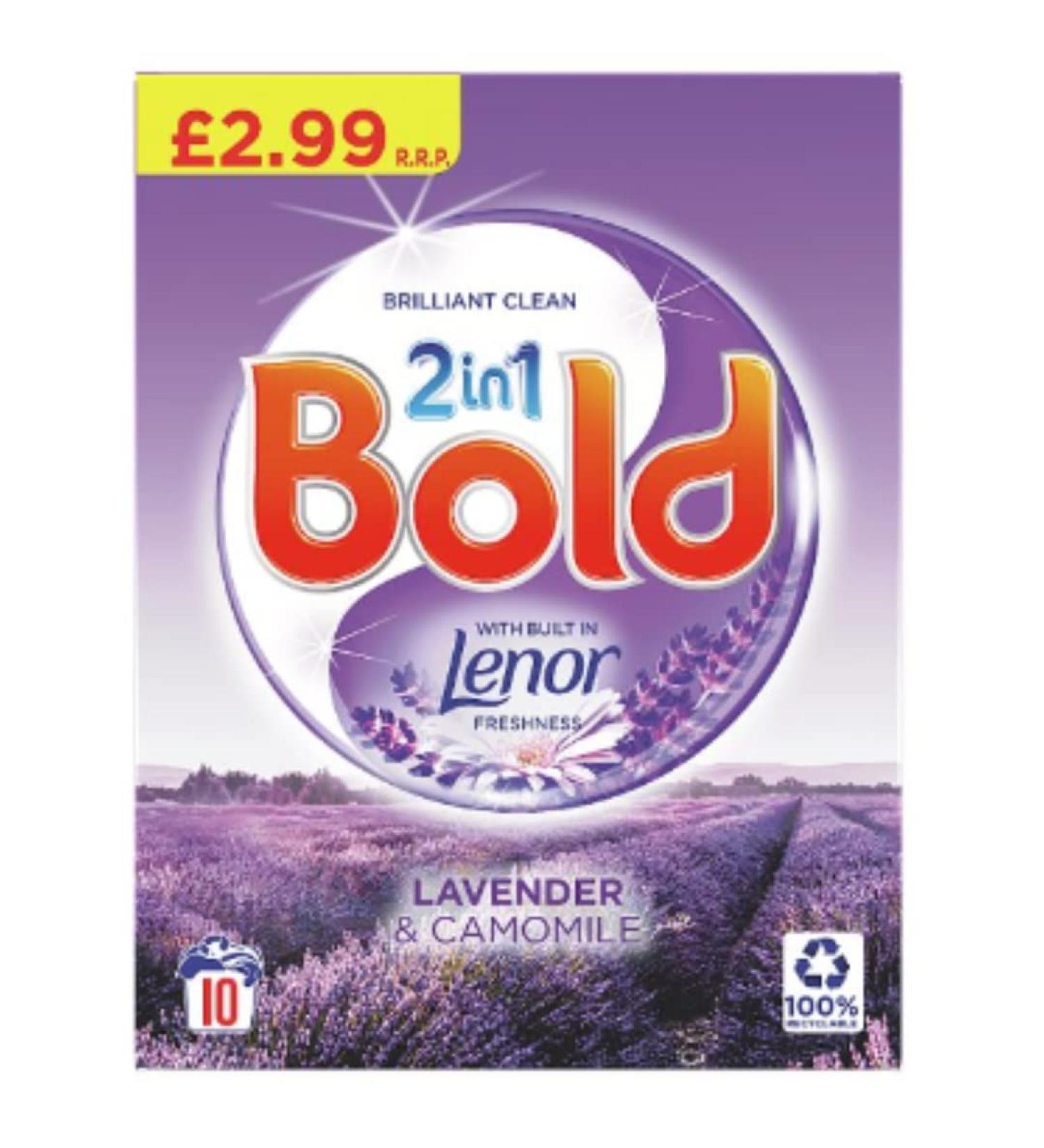 Bold 2in1 Washing Powder Lavender & Camomile 650g 10 Washes x Case of 6 Washing Powder Lavender Camomile