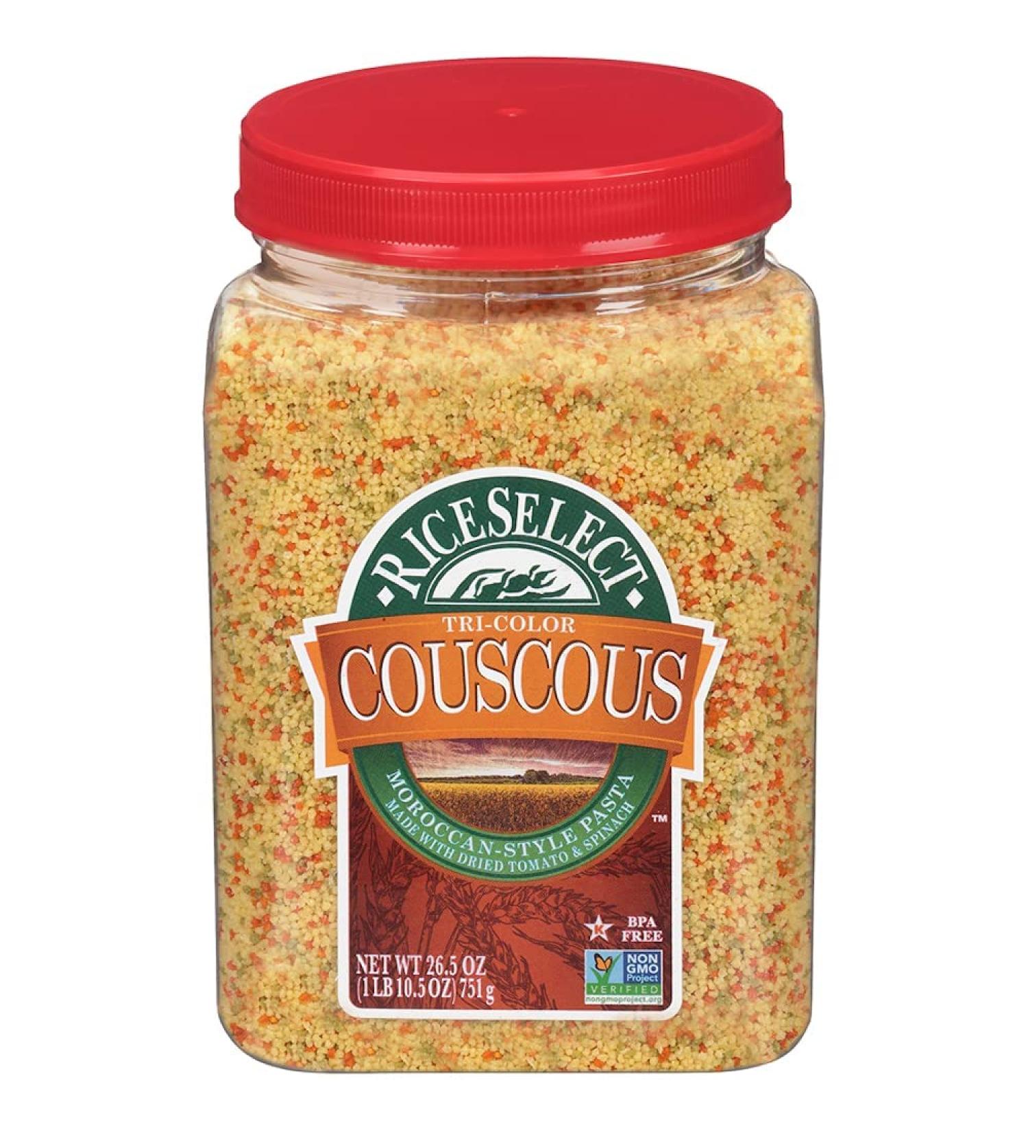 RiceSelect Tri-Color Couscous 1.65 lb - Gourmet Pasta Alternative - Buy Online on GoSupps.com