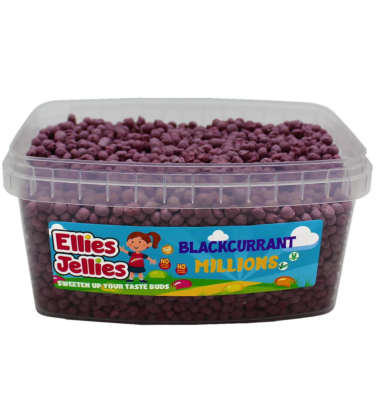 Ellies Jellies Blackcurrant Millions 949g Rectangle Tub