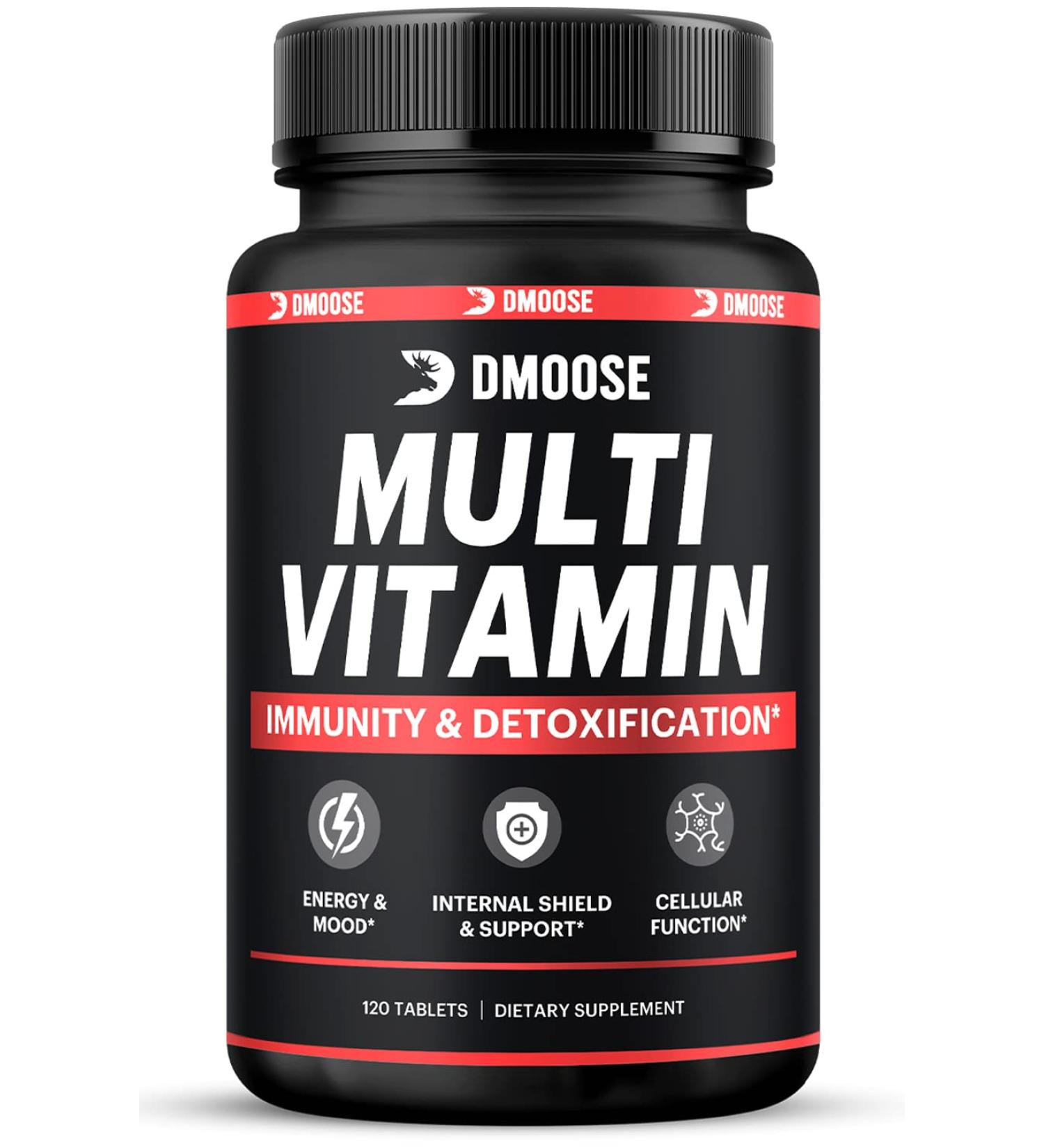Moose Multivitamin with Vitamin A C E K2, Strontium, Ginger & Garlic Extract - 120 Tablets - Buy Online on GoSupps.com