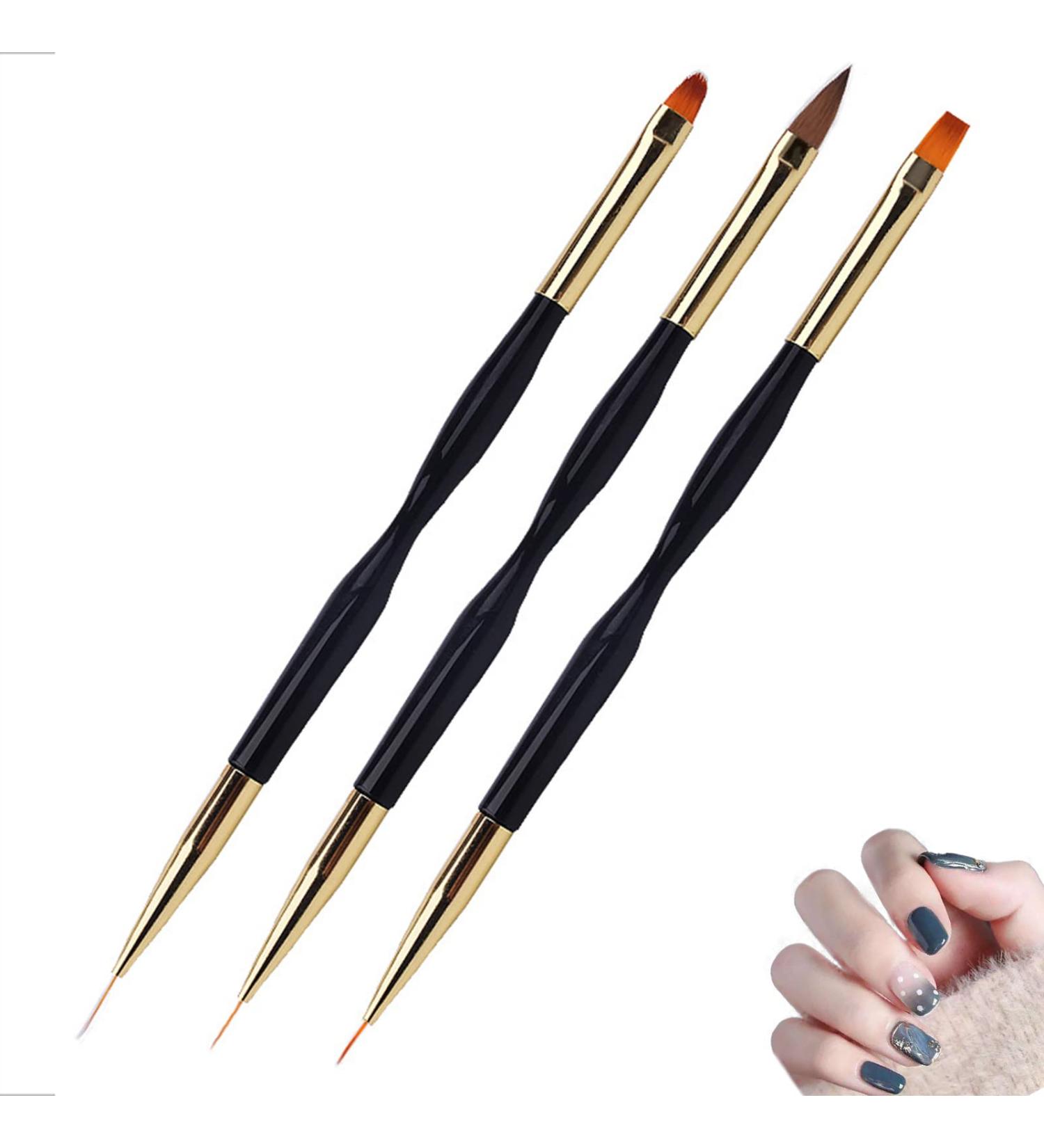 Olakin Nail Brush Set 3 Pack - Premium Gel Brush for Nail Art UV Gel & Acrylic Fingernails - Perfect Nail Accessories for Home Use - Buy Online on GoSupps.com