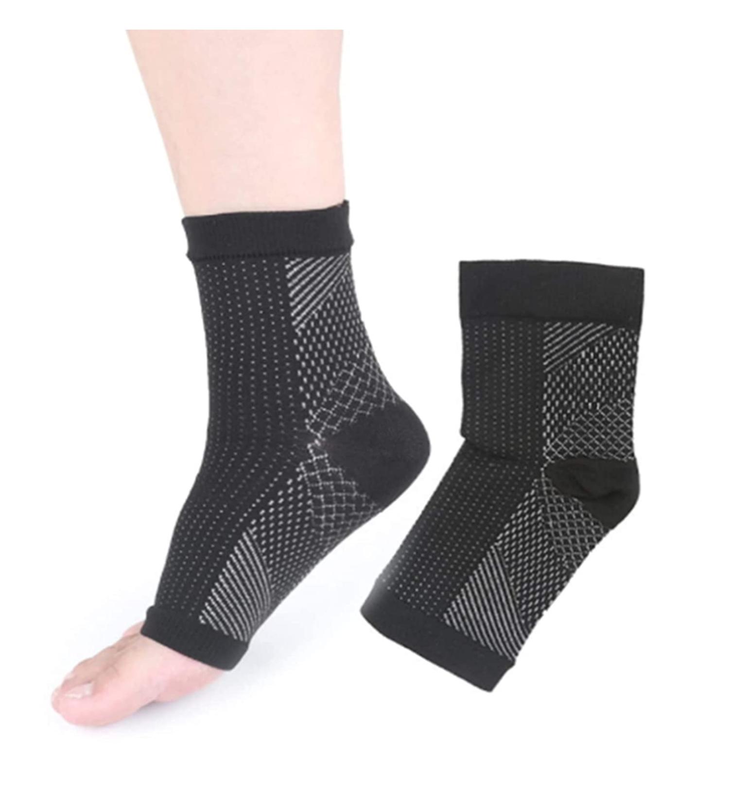 Buy Seautier Anti-Fatigue Compression Socks - Copper-Soaked & Magnetic - Bamboo Fiber for Plantar Fasciitis Relief (L-XL Black) - International Shipping - Buy Online on GoSupps.com