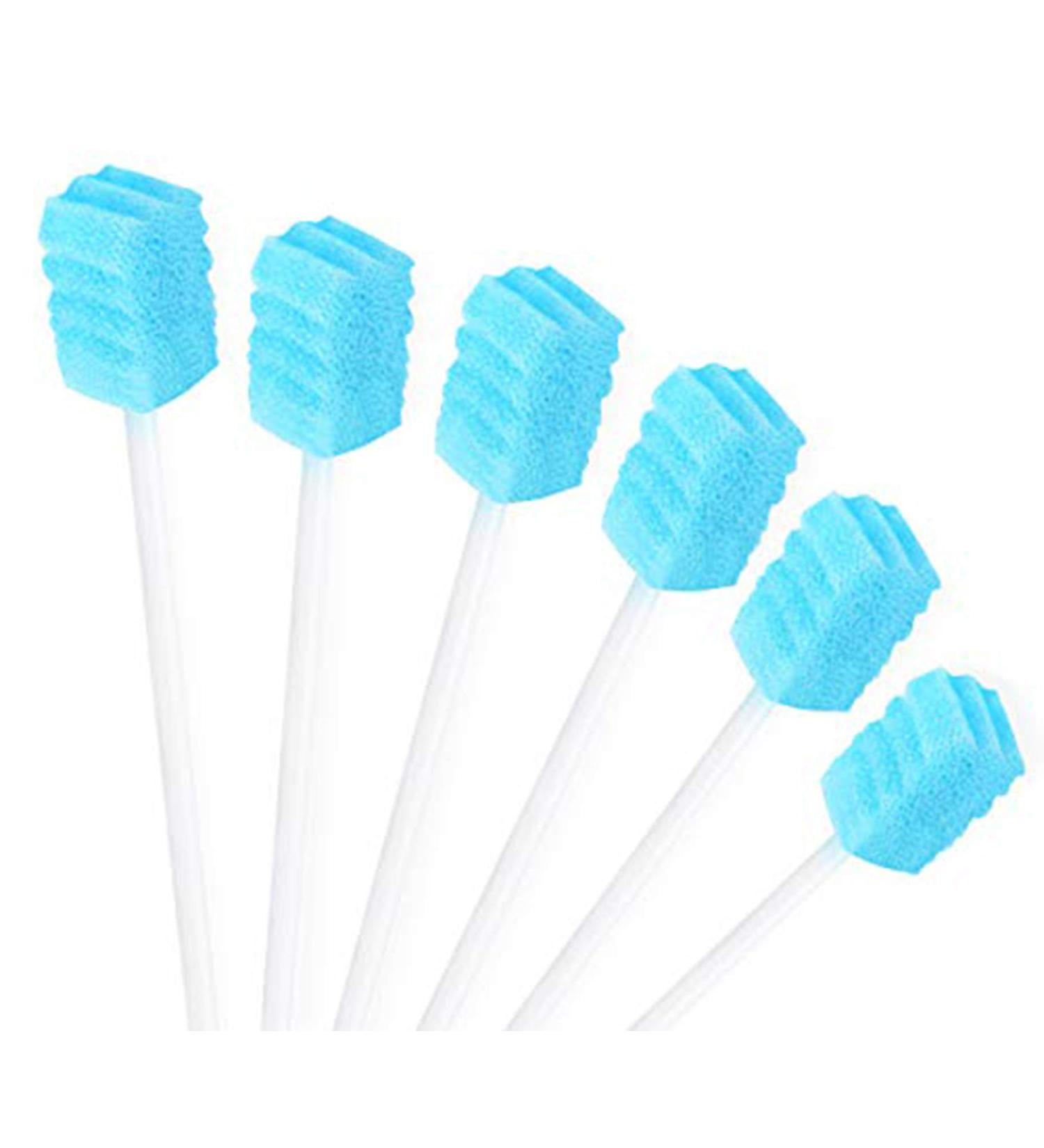 100 Pack Disposable Oral Swabs Sponge - Unflavored & Sterile Dental Swabsticks with Tooth Powder - Mouth Cleaning Tool - Buy Online on GoSupps.com