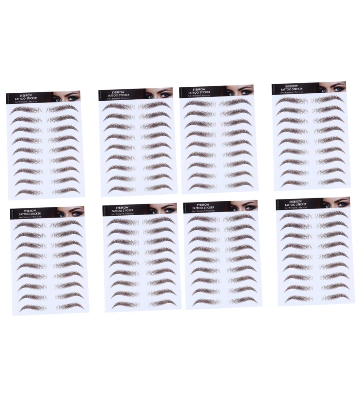 POPETPOP 8 Pcs Eyebrow Stickers Makeup Stickers Hair-like Eyebrows Eyebrow Transfer Stickers Shaping Stencil - Buy Online on GoSupps.com