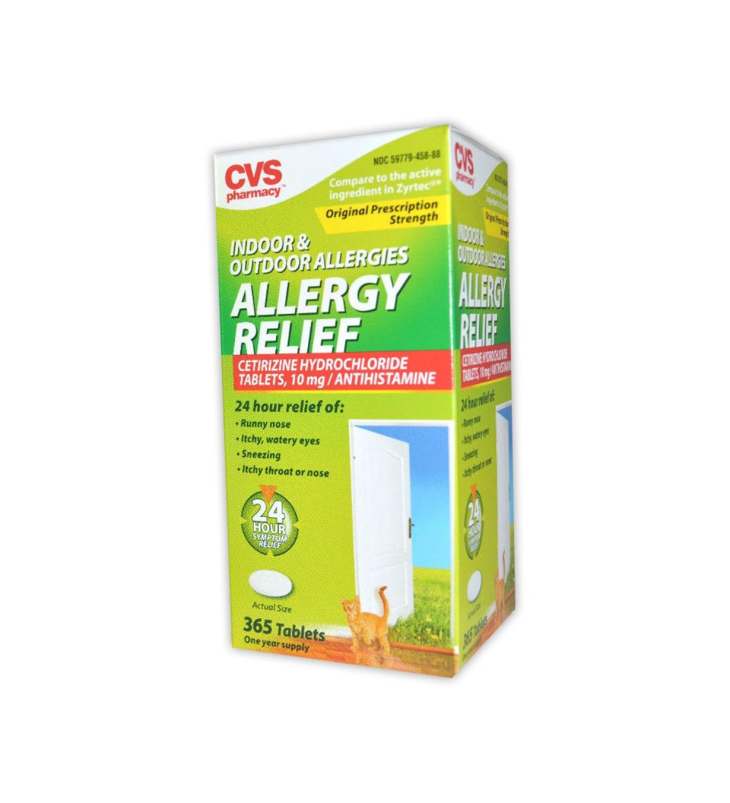 CVS pharmacy Allergy Relief Indoor & Outdoor Cetirizine Hydrochloride Tablets 365 Tablets