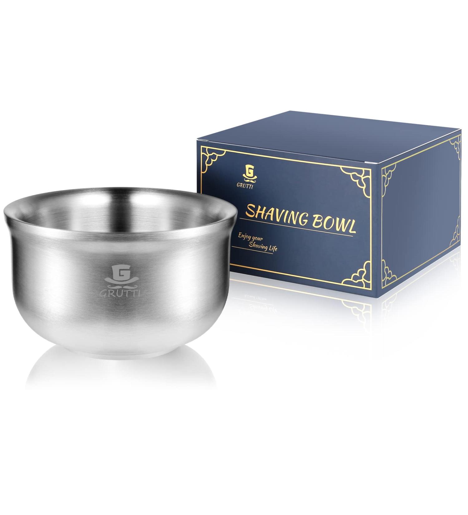 Grutti Shaving Bowl - Rustproof Stainless Steel Soap Container for Classic Wet Shaving - Three-Layer Design (4.13 inches) - Buy Online on GoSupps.com