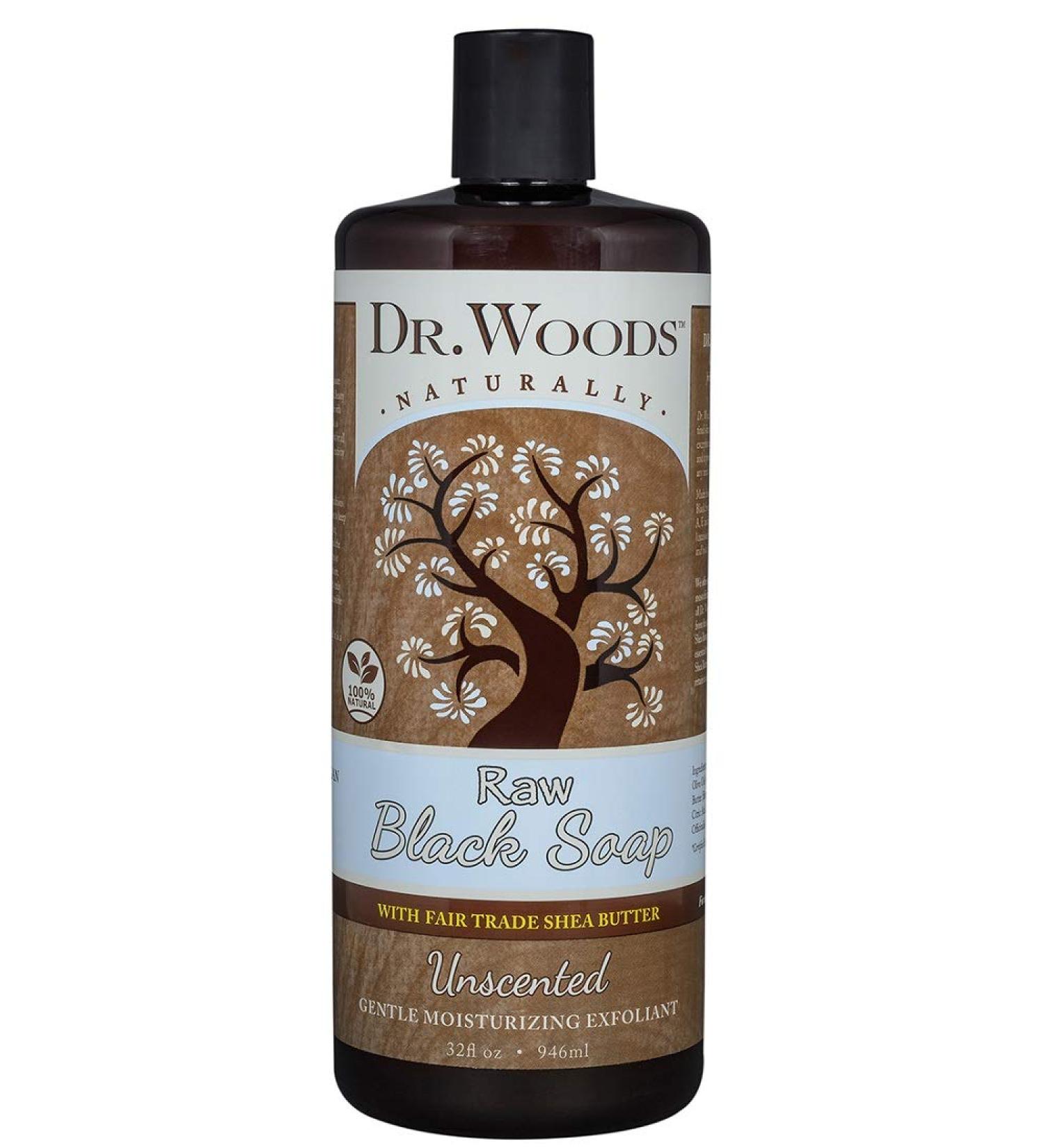 Dr. Woods Raw Black Unscented Soap - Organic Shea Butter, 32oz Moisturizer - Buy Online on GoSupps.com
