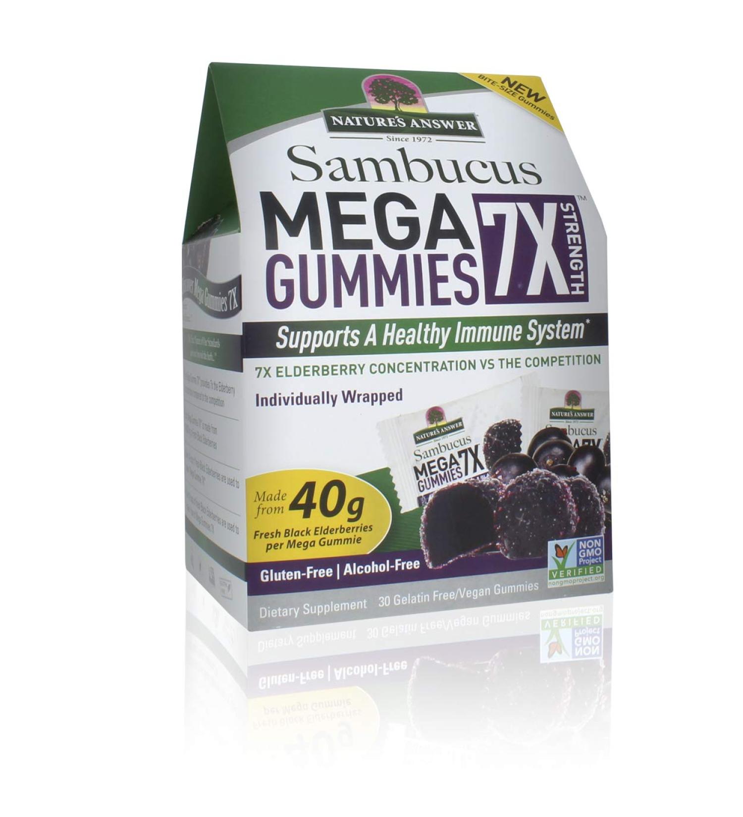 Nature's Answer Sambucus Mega Gummies 7x - 30 Count - Immune Support & Antioxidant Boost - Buy Online on GoSupps.com