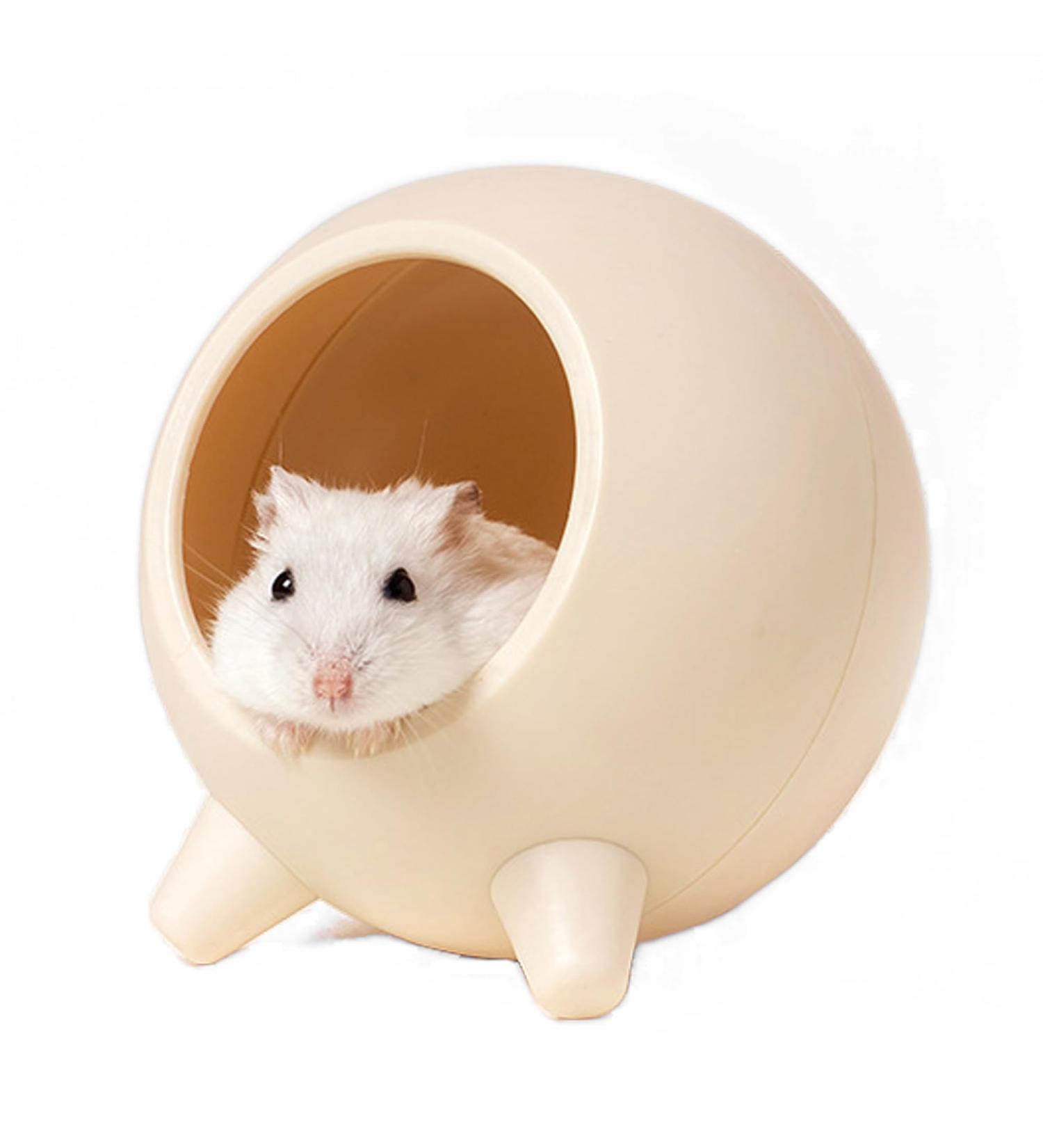 Pawsayes Hamster Capsule House Hideout Bed Cushion Standing Cute Small Cozy Hut Nest Toy Cage Accessories for Hamster Mice Gerbils - Buy Online on GoSupps.com