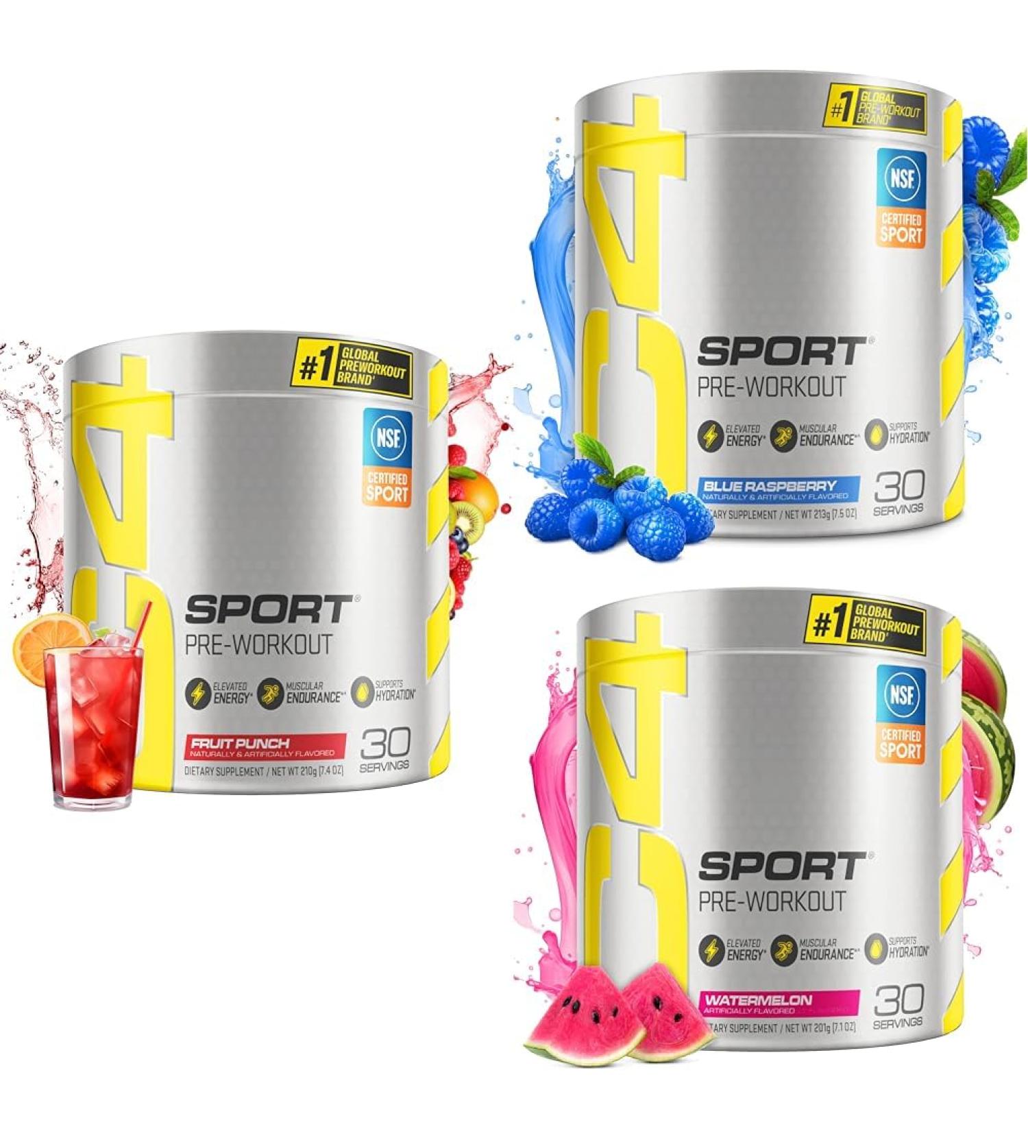 Cellucor C4 Sport Pre Workout Powder Bundle (3 Flavors) - Pre Workout Energy with Creatine + 135mg Caffeine and Beta-Alanine Performance Blend - NSF Certified for Sport 30 Servings